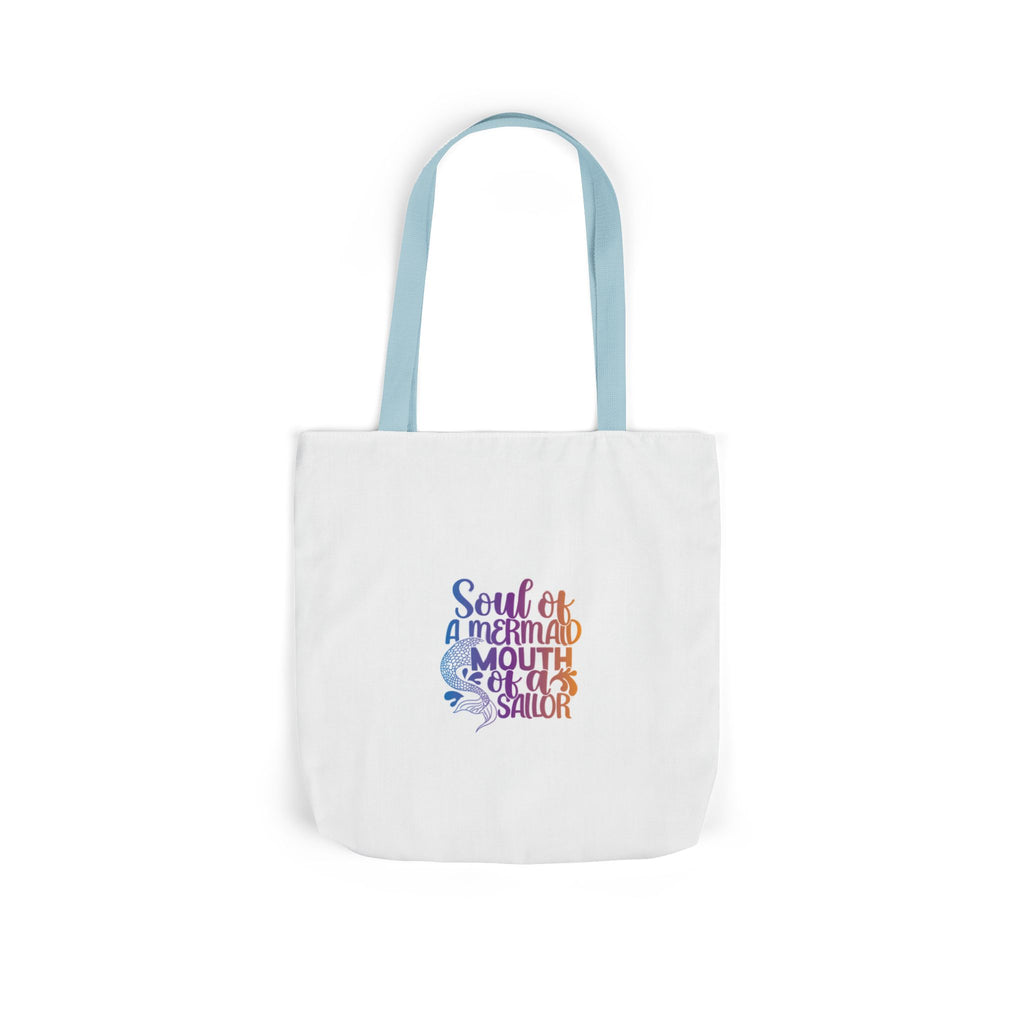 Soul of a Mermaid Colorful Script Canvas Tote Bag