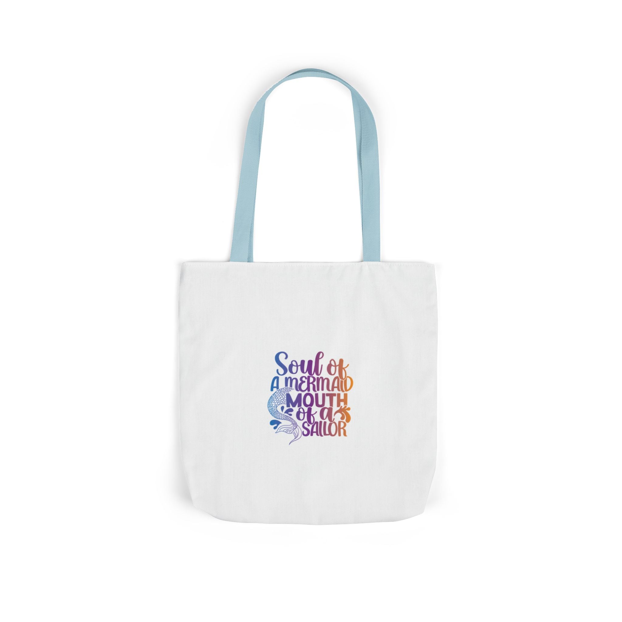 Soul of a Mermaid Colorful Script Canvas Tote Bag