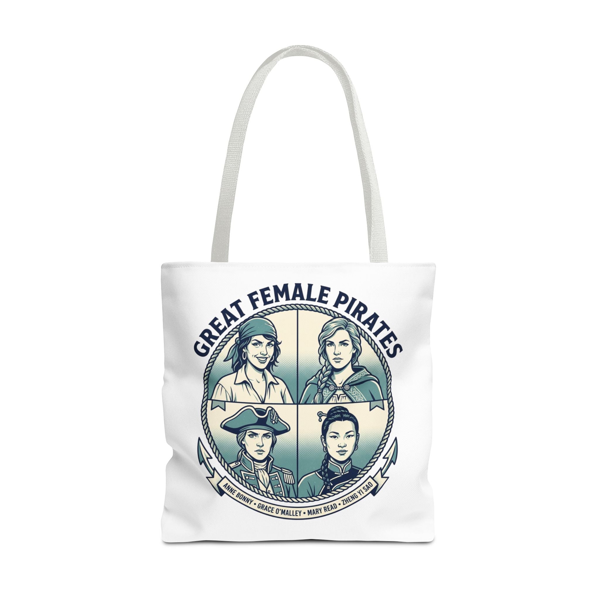 Great Female Pirates Tote Bag — Historical Women Pirate Portraits All-Over Print