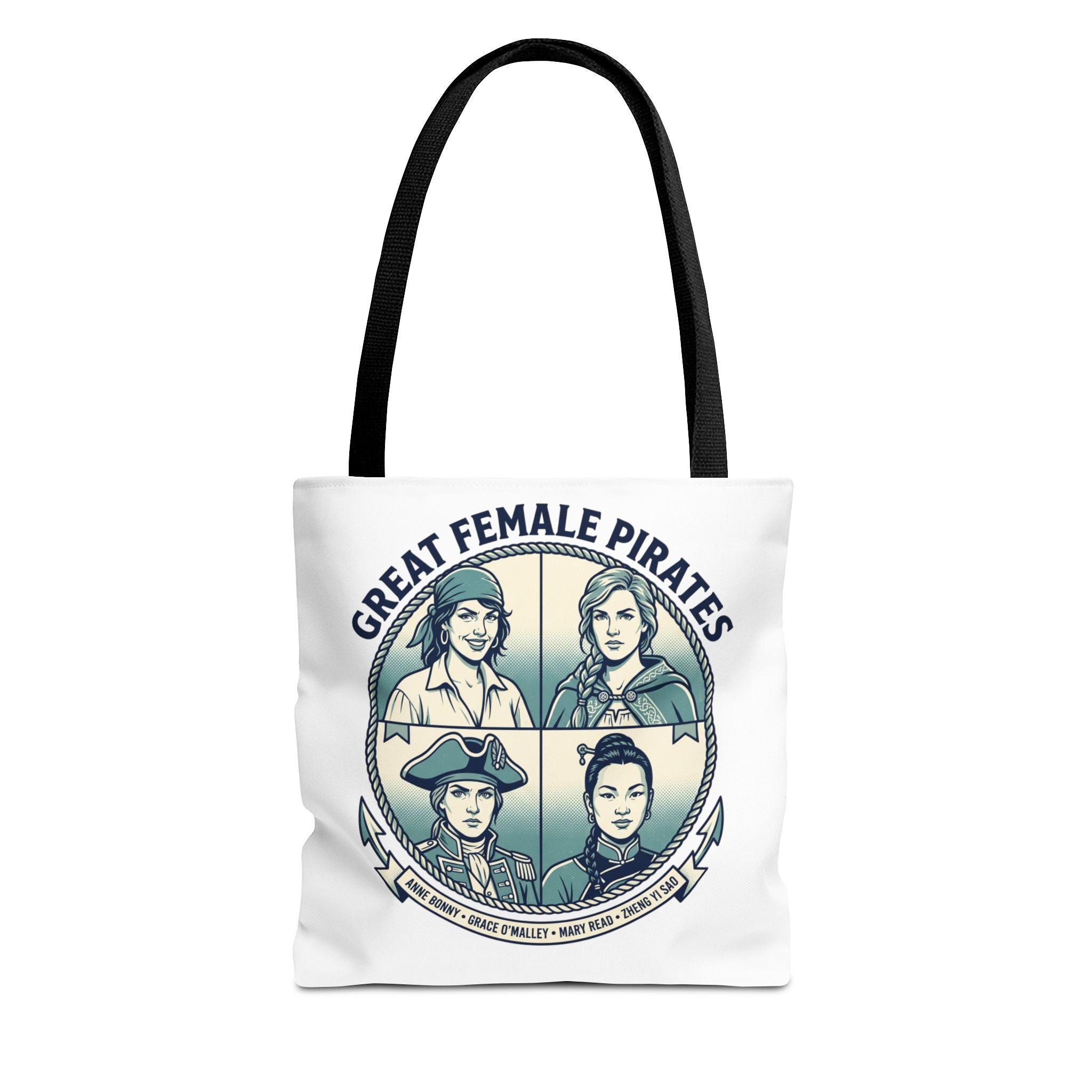 Great Female Pirates Tote Bag — Historical Women Pirate Portraits All-Over Print
