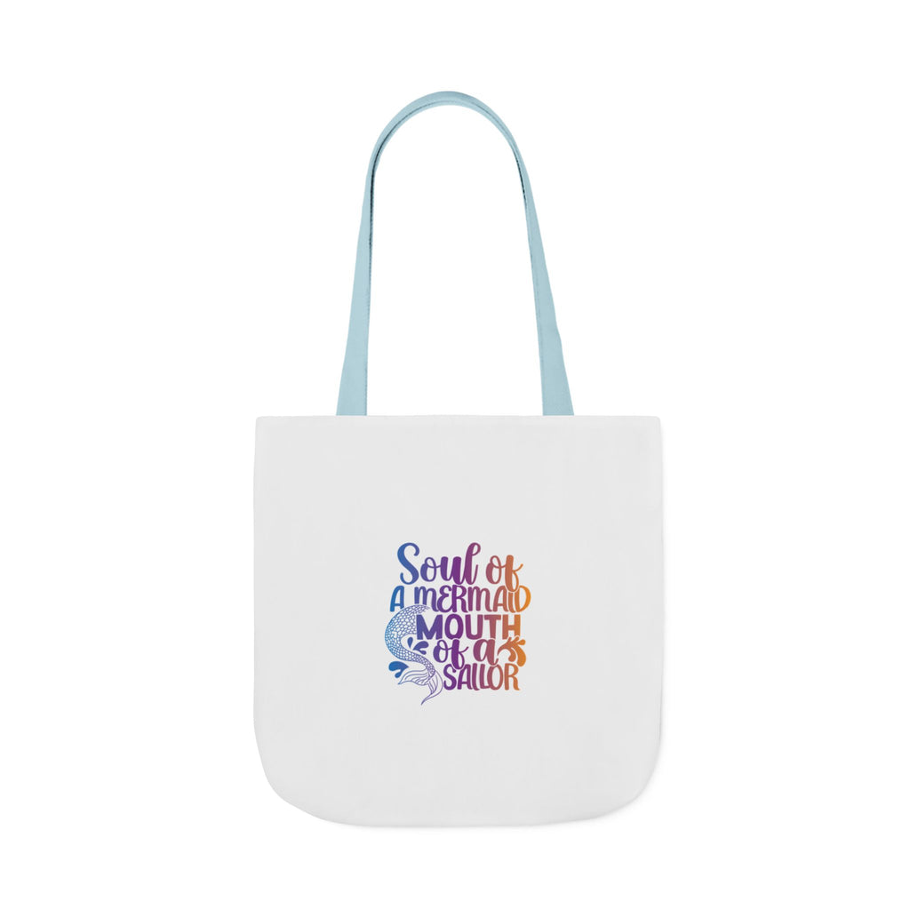 Soul of a Mermaid Colorful Script Canvas Tote Bag
