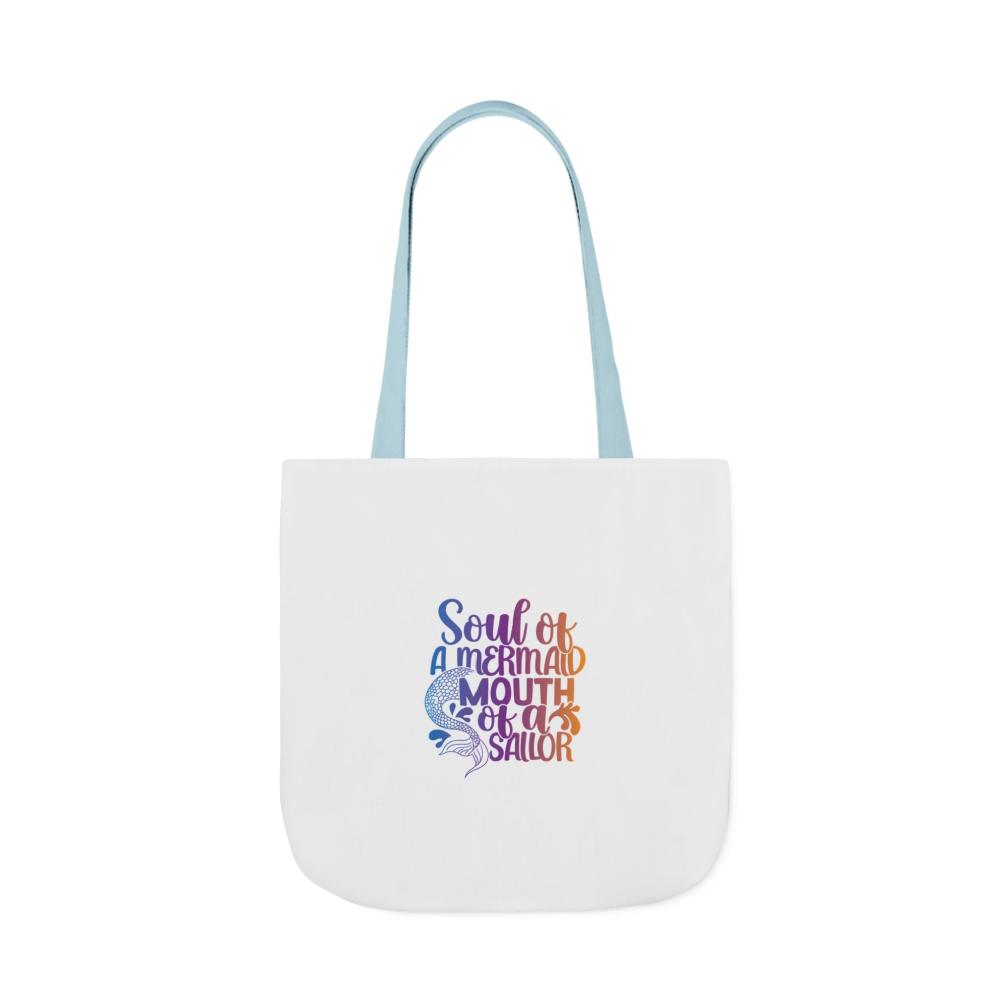 Soul of a Mermaid Colorful Script Canvas Tote Bag