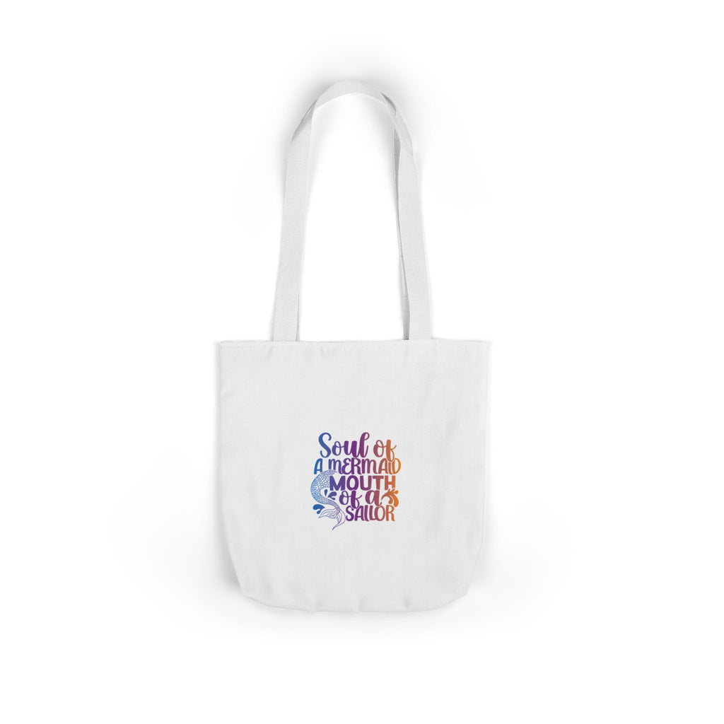 Soul of a Mermaid Colorful Script Canvas Tote Bag