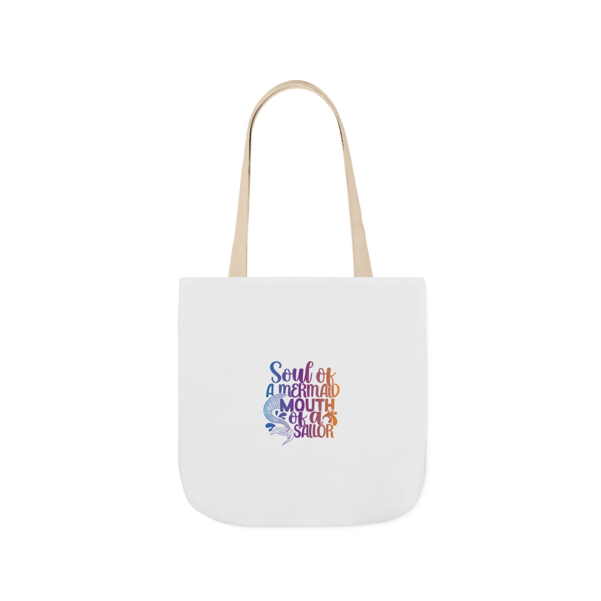 Soul of a Mermaid Colorful Script Canvas Tote Bag