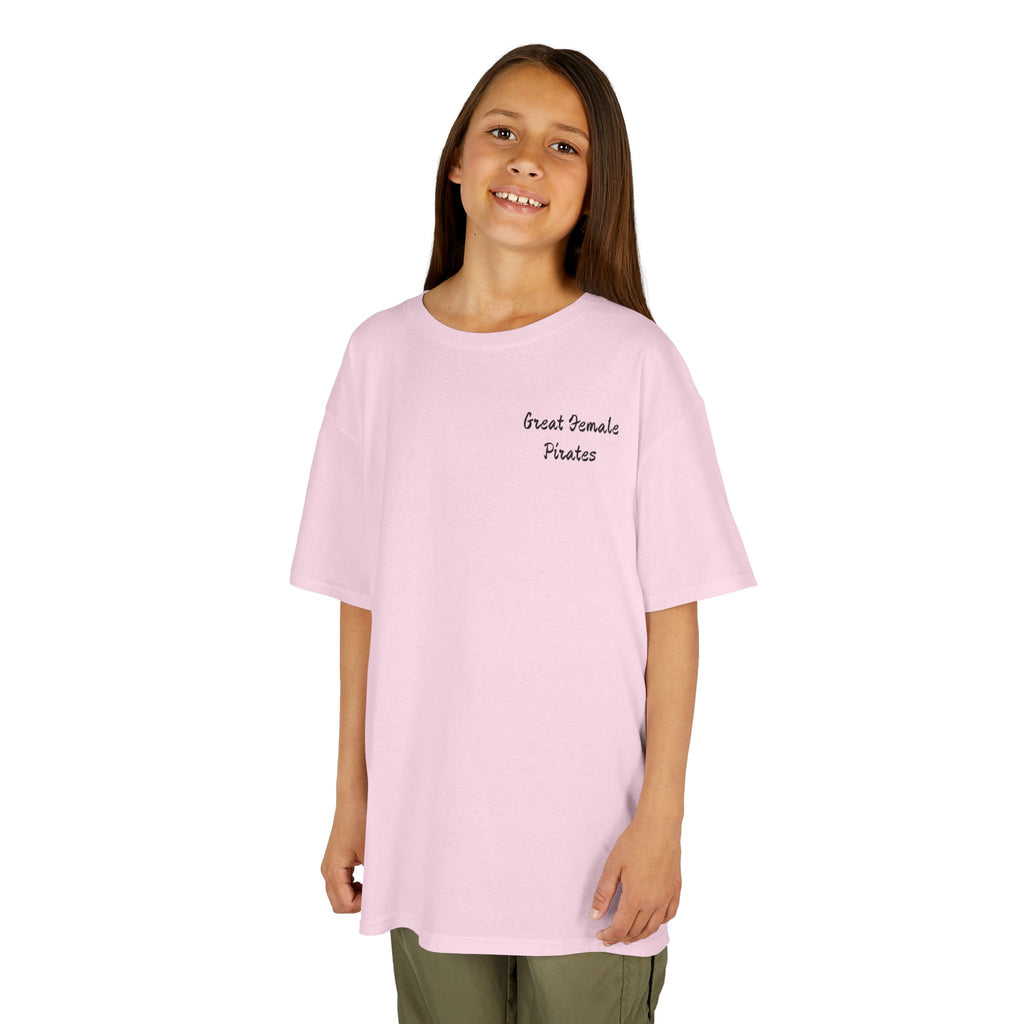 Kids Tee — 'Great Female Pirates' Illustration Back Print