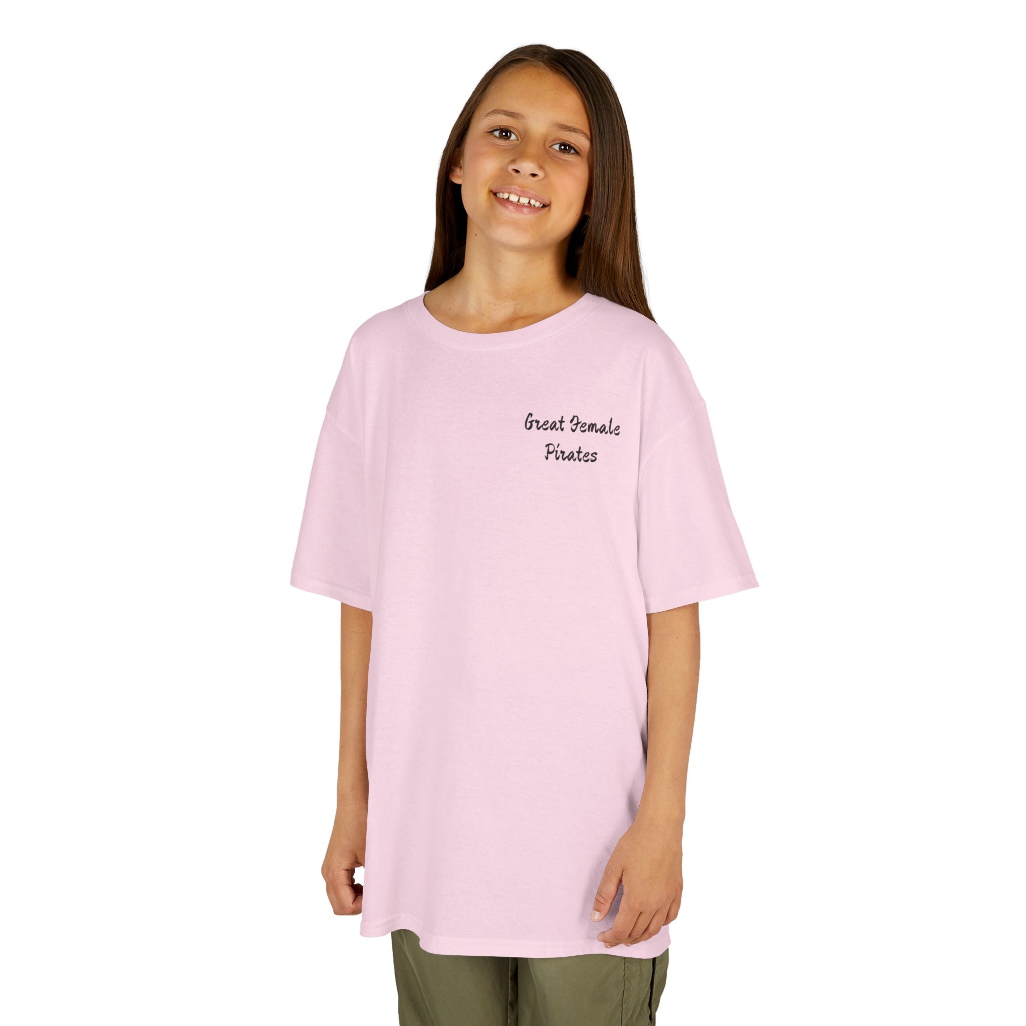 Kids Tee — 'Great Female Pirates' Illustration Back Print