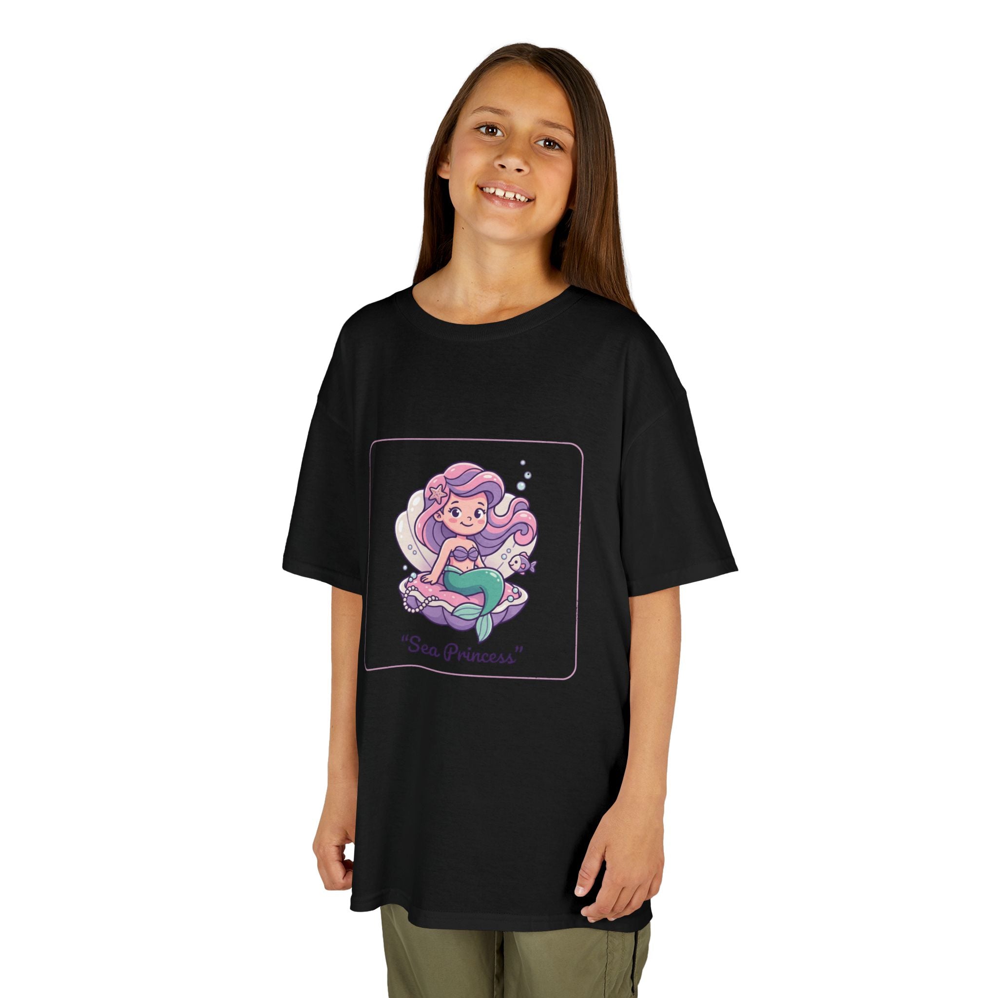 Kids "Sea Princess" Mermaid T‑Shirt — Cute Pastel Ocean Tee for Girls & Boys