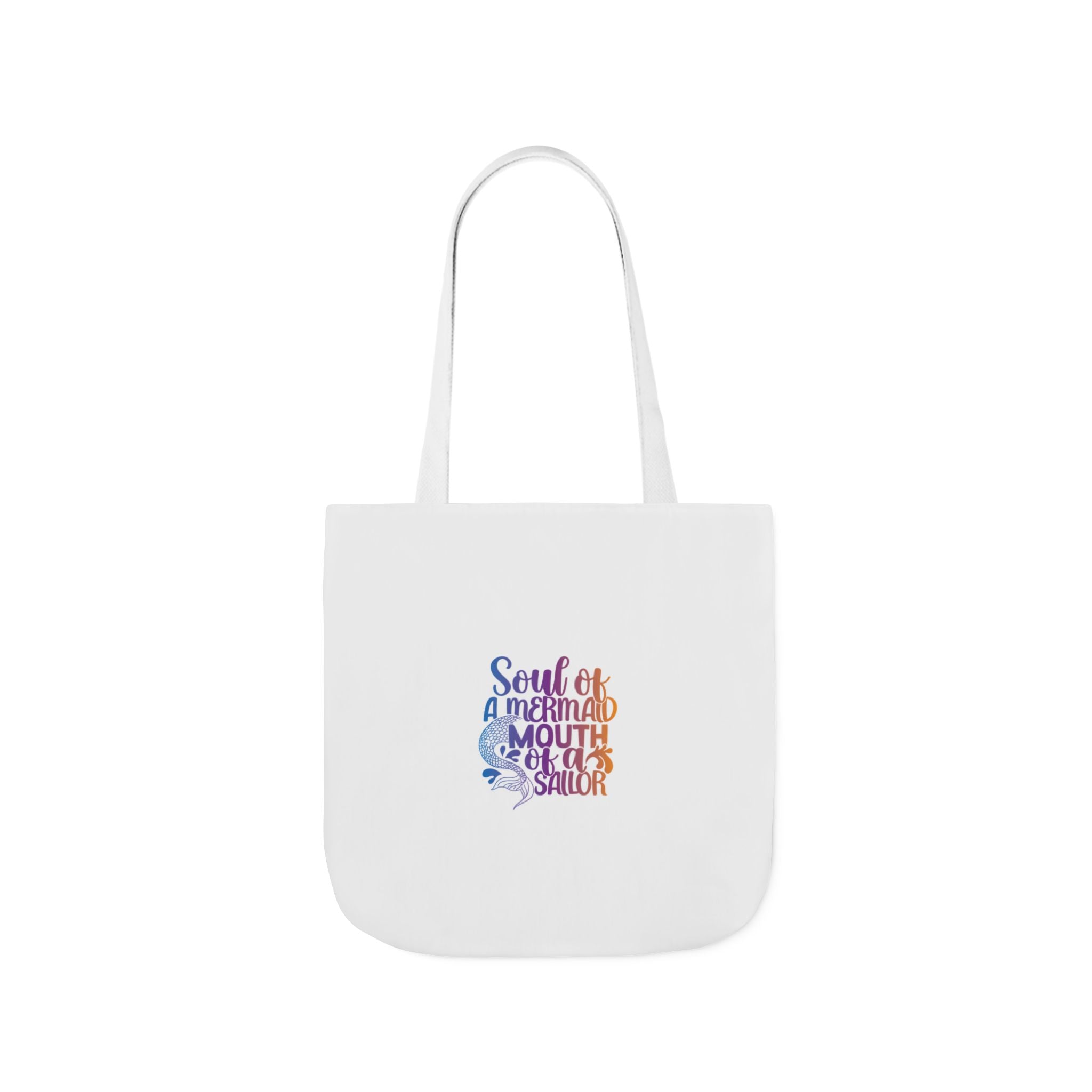 Soul of a Mermaid Colorful Script Canvas Tote Bag