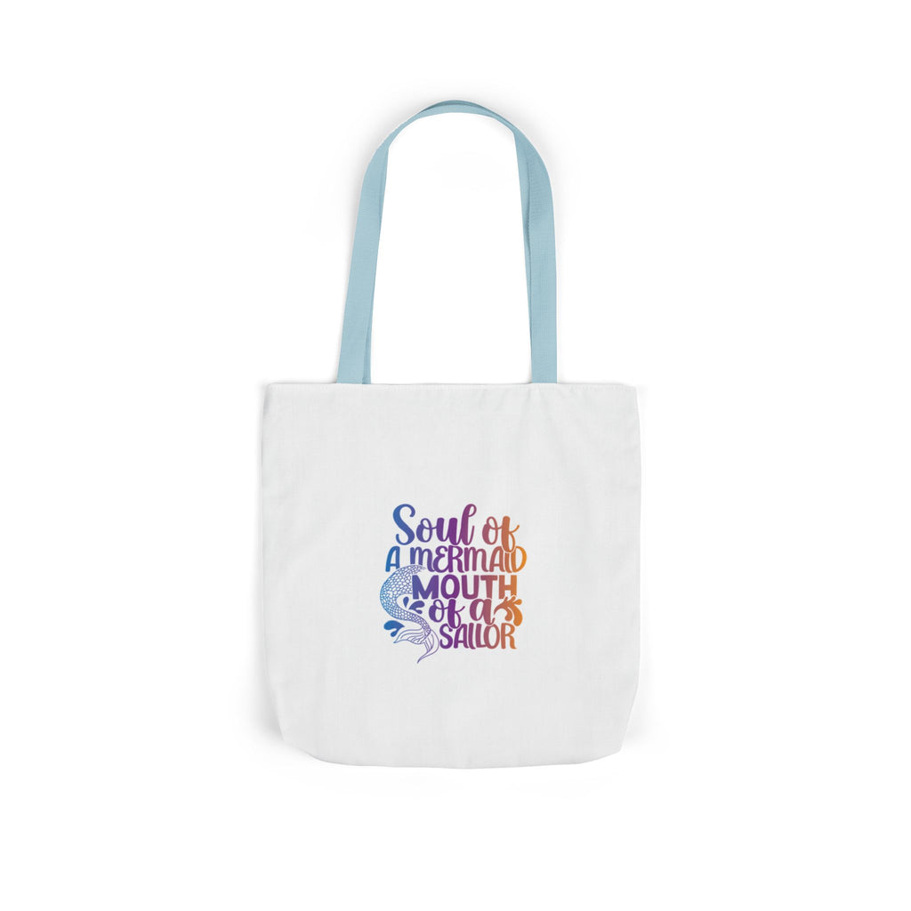 Soul of a Mermaid Colorful Script Canvas Tote Bag