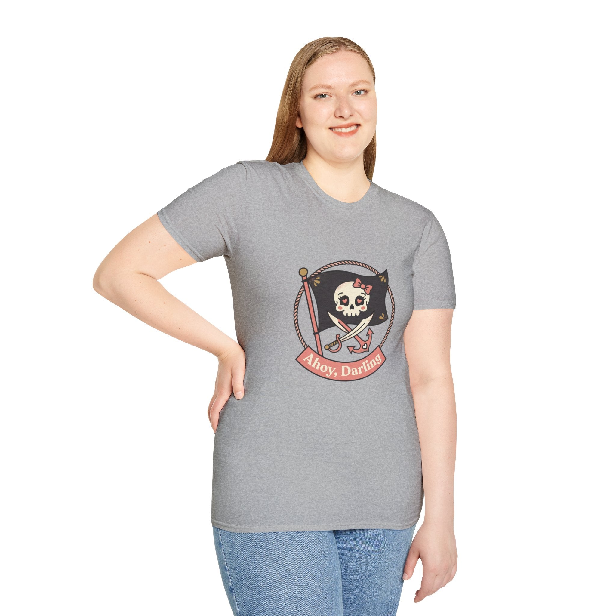 Pirate Skull T-Shirt - "Ahoy, Darling" Nautical Retro Tee
