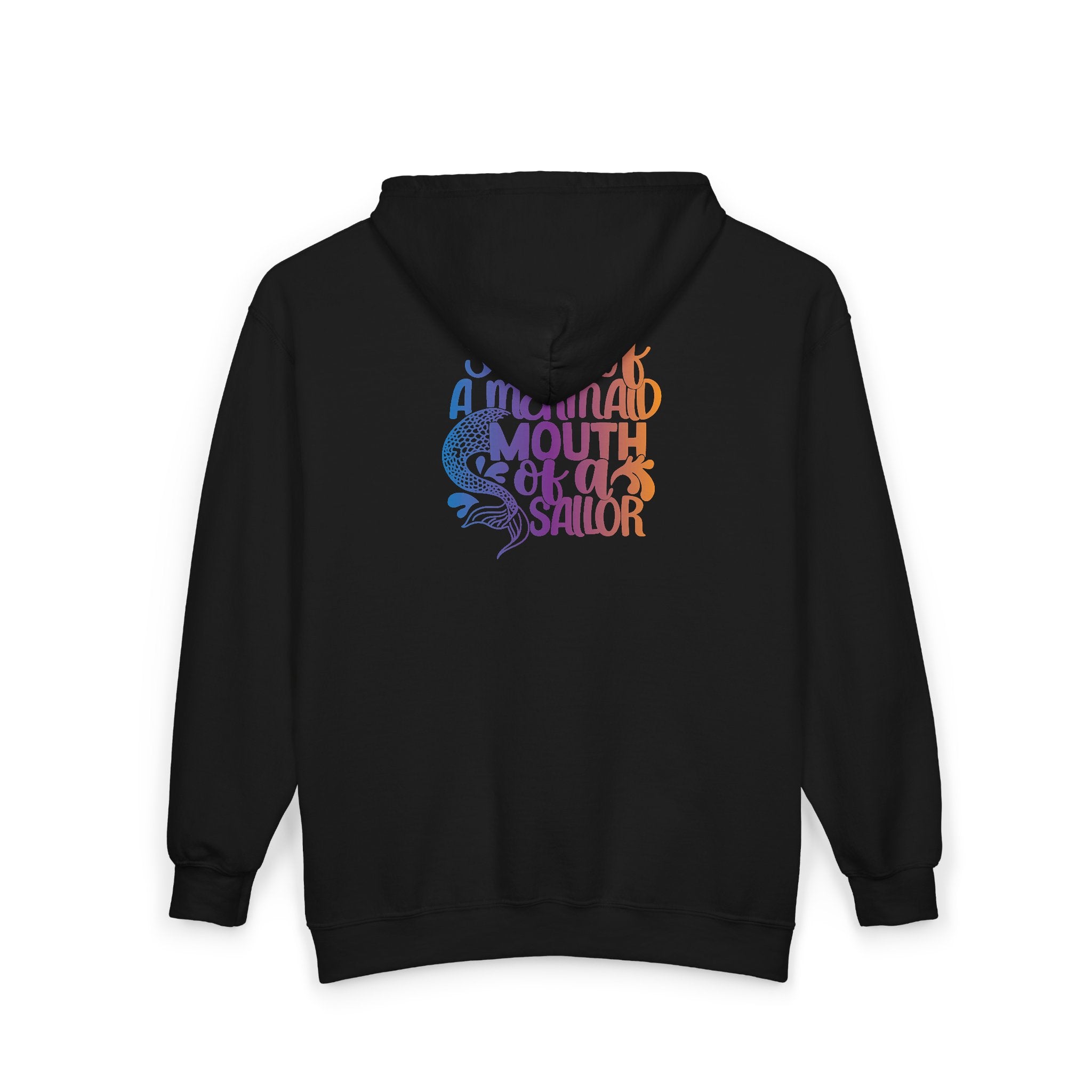 Full Zip Hoodie — 'Soul of a Mermaid' Gradient Script Zip-Up