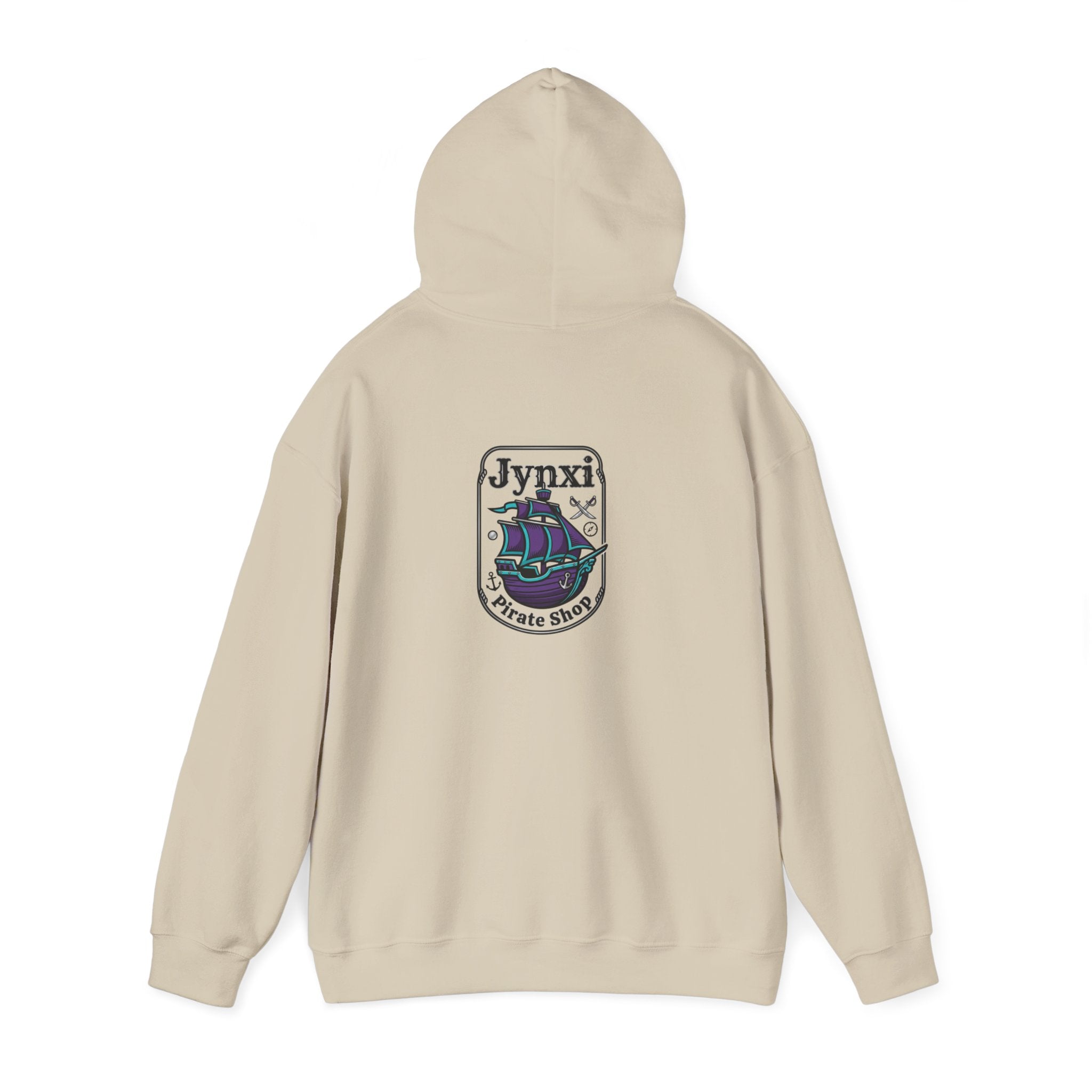 Pirate Ship Hoodie — "Jynxi Pirate Shop" Crest Pullover