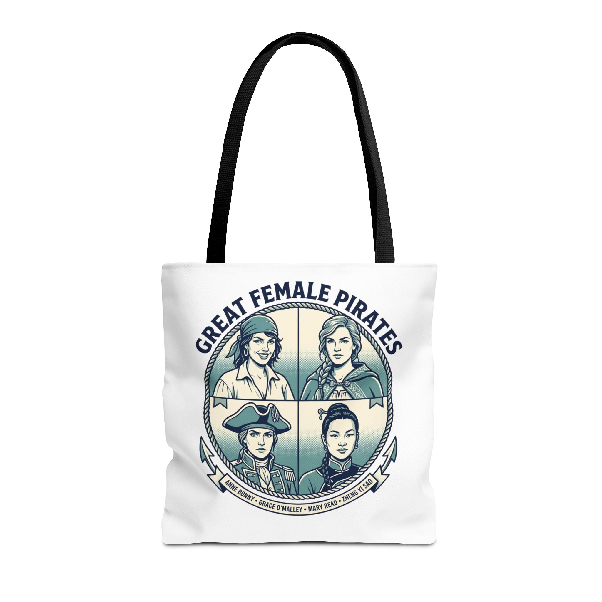 Great Female Pirates Tote Bag — Historical Women Pirate Portraits All-Over Print