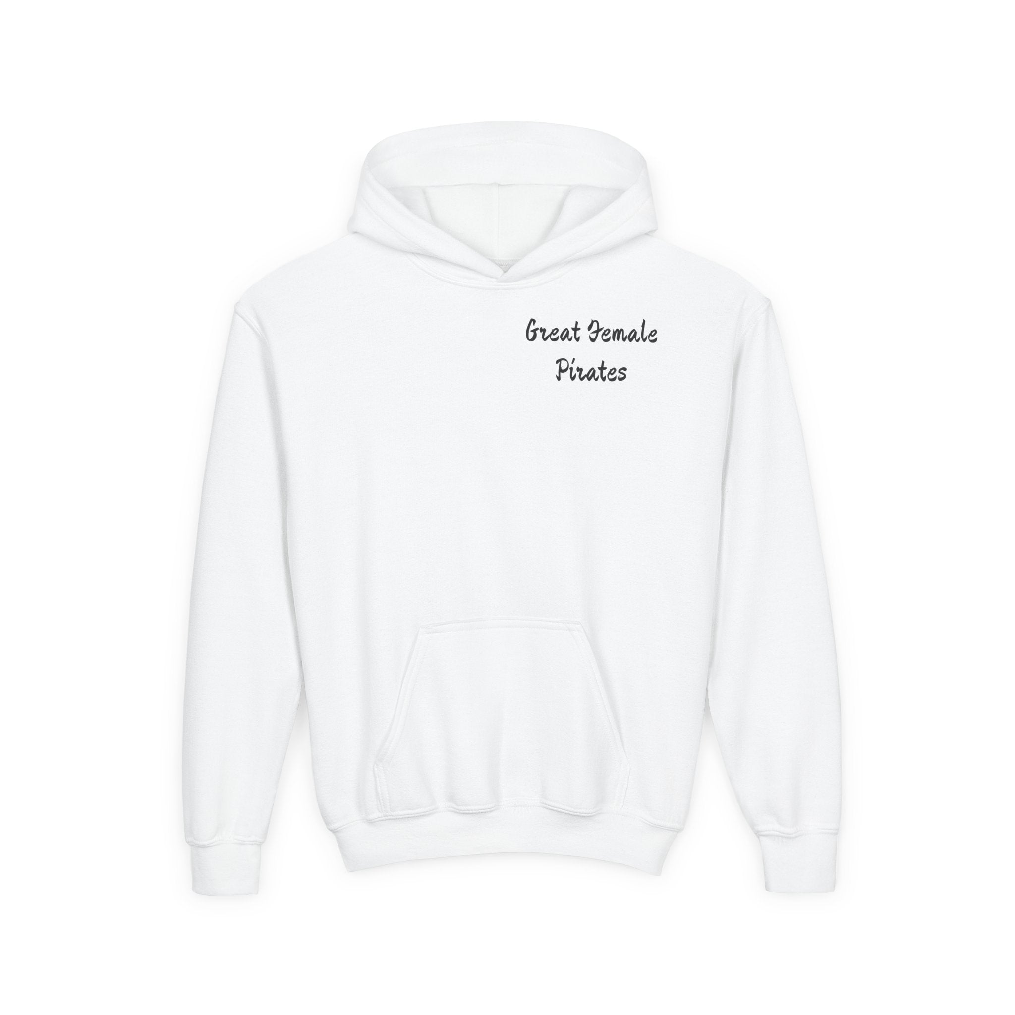 Youth Hoodie — 'Great Female Pirates' Illustrated Back Graphic