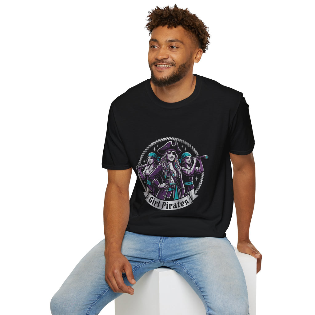 Girl Pirates Graphic T-Shirt — Pirate Crew Vintage Illustration Tee