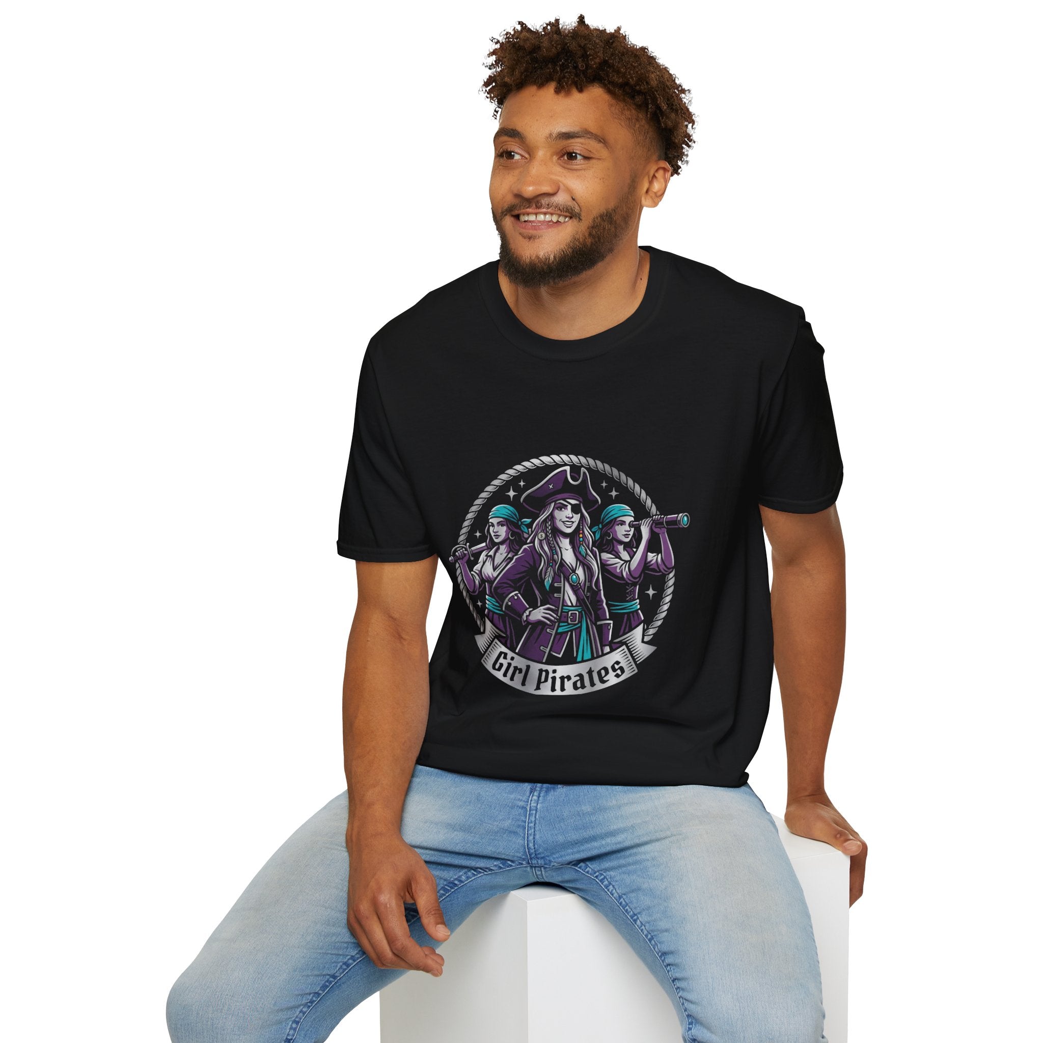 Girl Pirates Graphic T-Shirt — Pirate Crew Vintage Illustration Tee