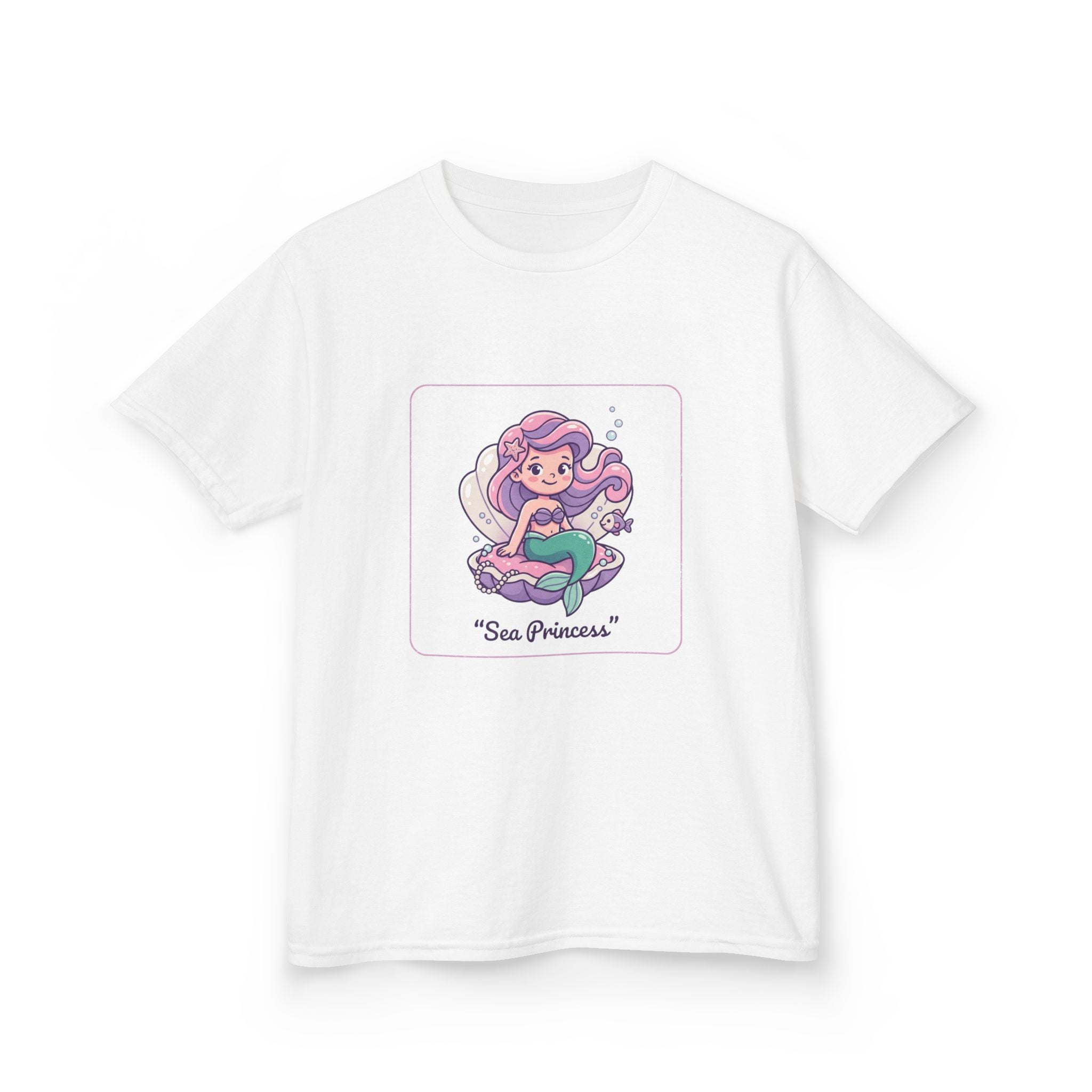 Kids "Sea Princess" Mermaid T‑Shirt — Cute Pastel Ocean Tee for Girls & Boys
