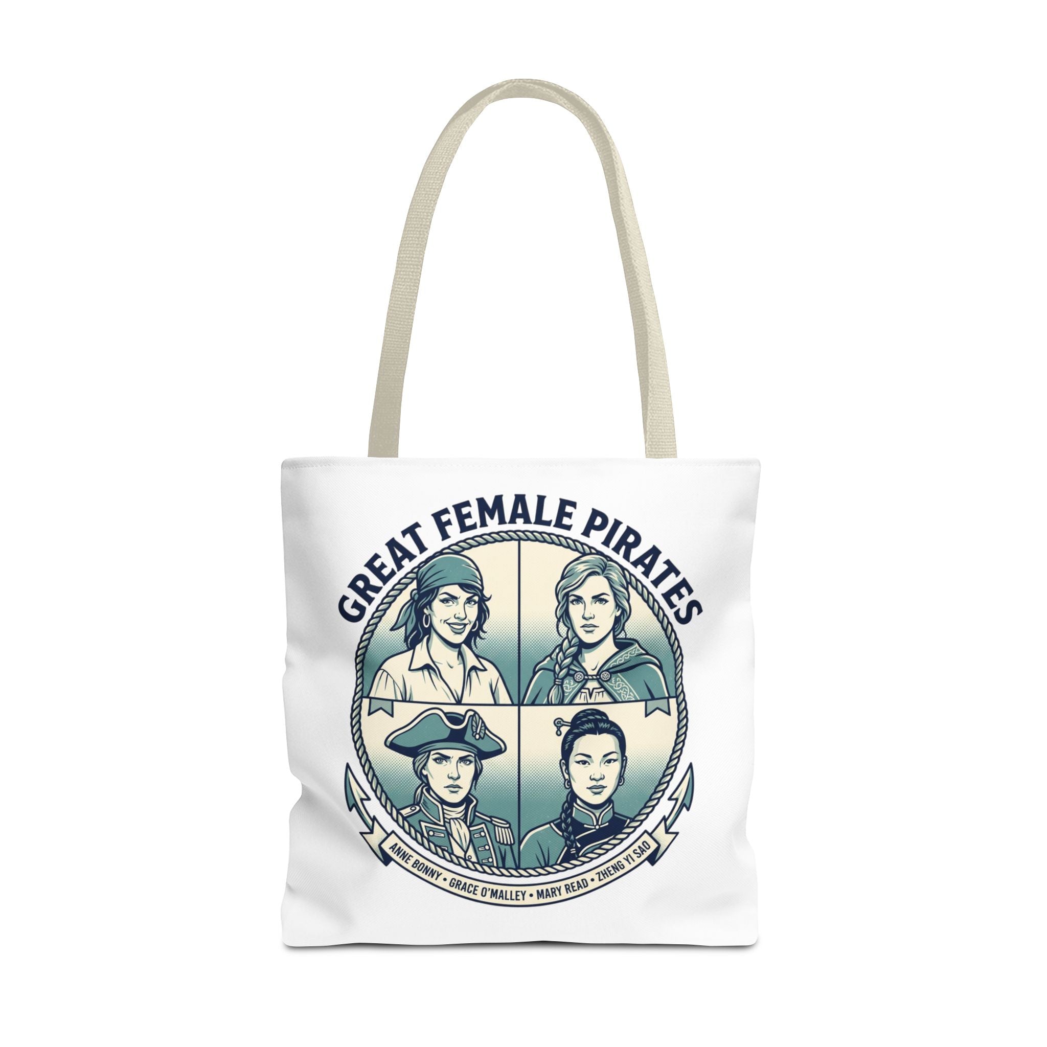 Great Female Pirates Tote Bag — Historical Women Pirate Portraits All-Over Print