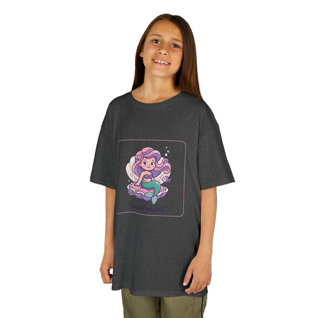 Kids "Sea Princess" Mermaid T‑Shirt — Cute Pastel Ocean Tee for Girls & Boys