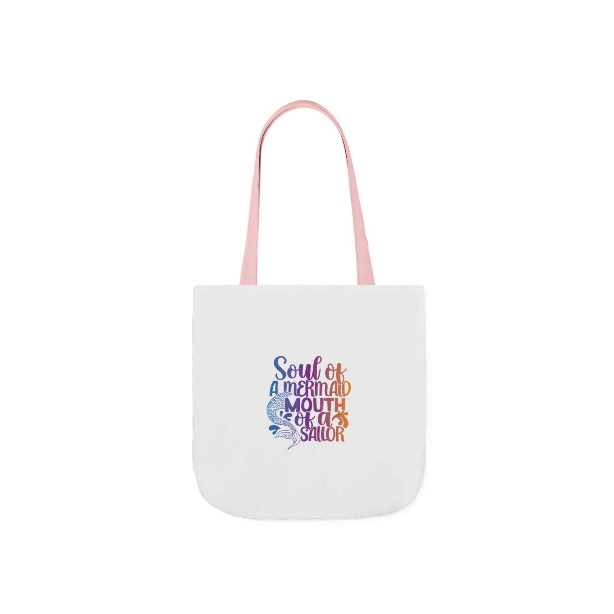 Soul of a Mermaid Colorful Script Canvas Tote Bag