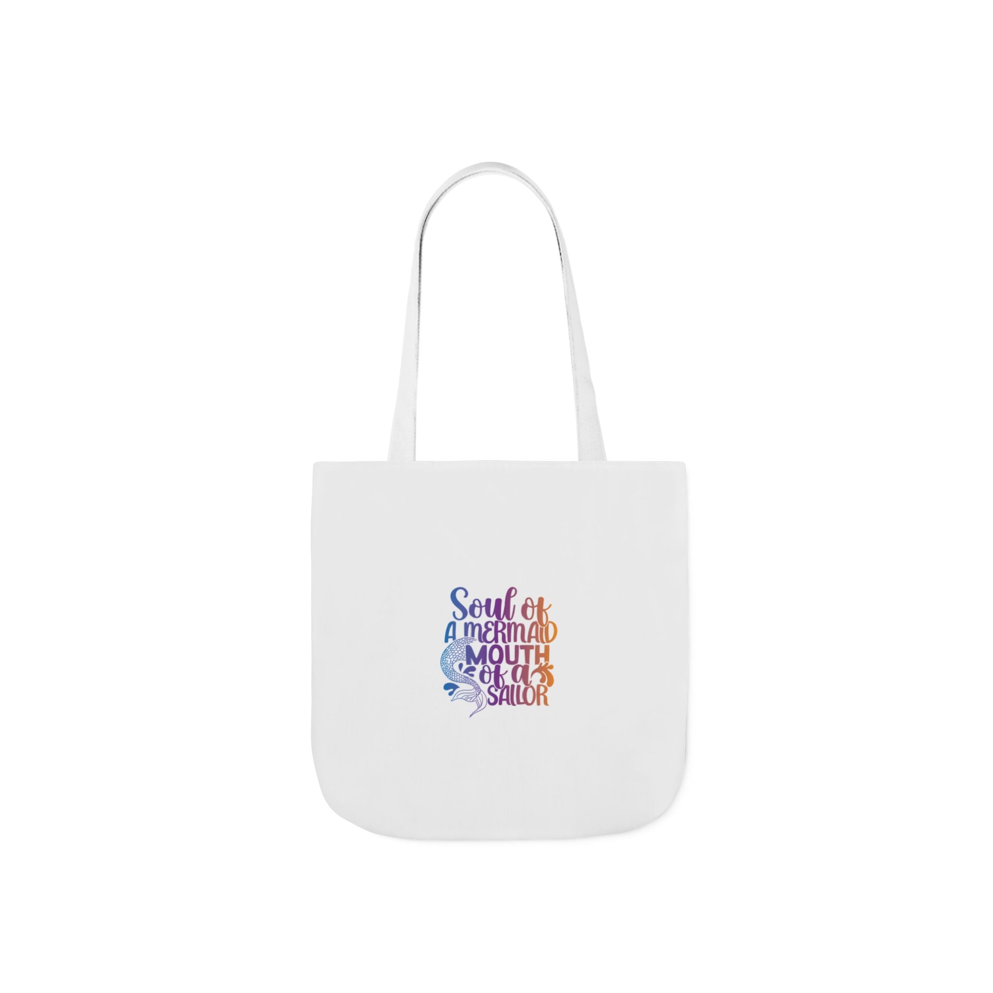 Soul of a Mermaid Colorful Script Canvas Tote Bag