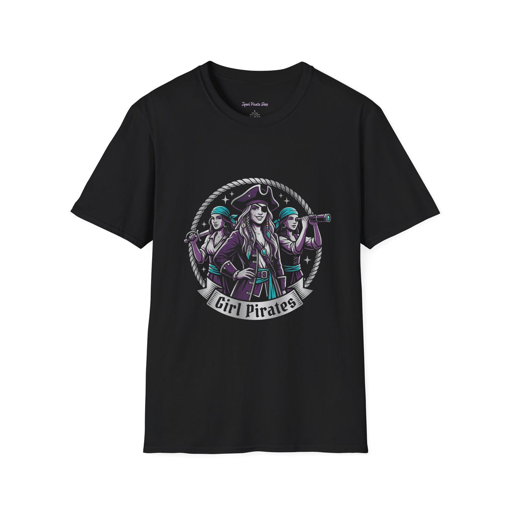 Girl Pirates Graphic T-Shirt — Pirate Crew Vintage Illustration Tee