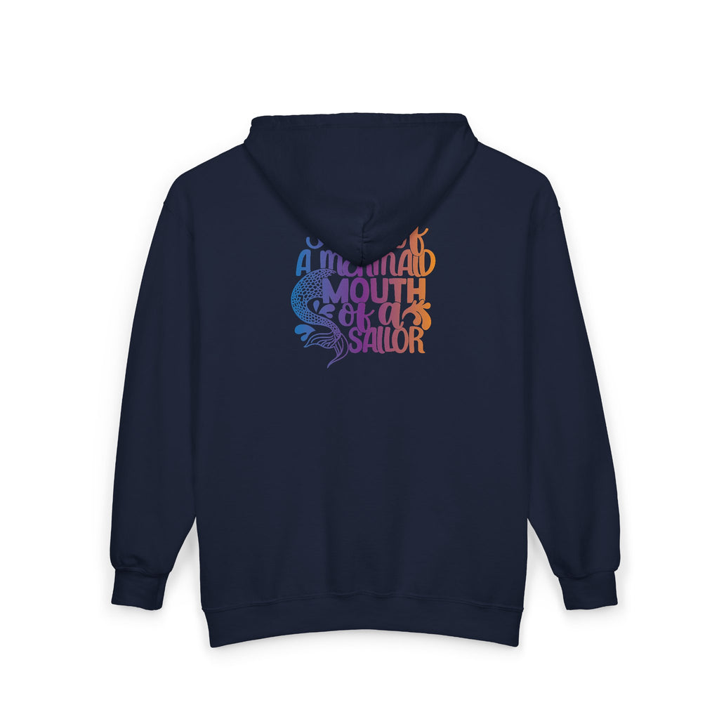 Full Zip Hoodie — 'Soul of a Mermaid' Gradient Script Zip-Up