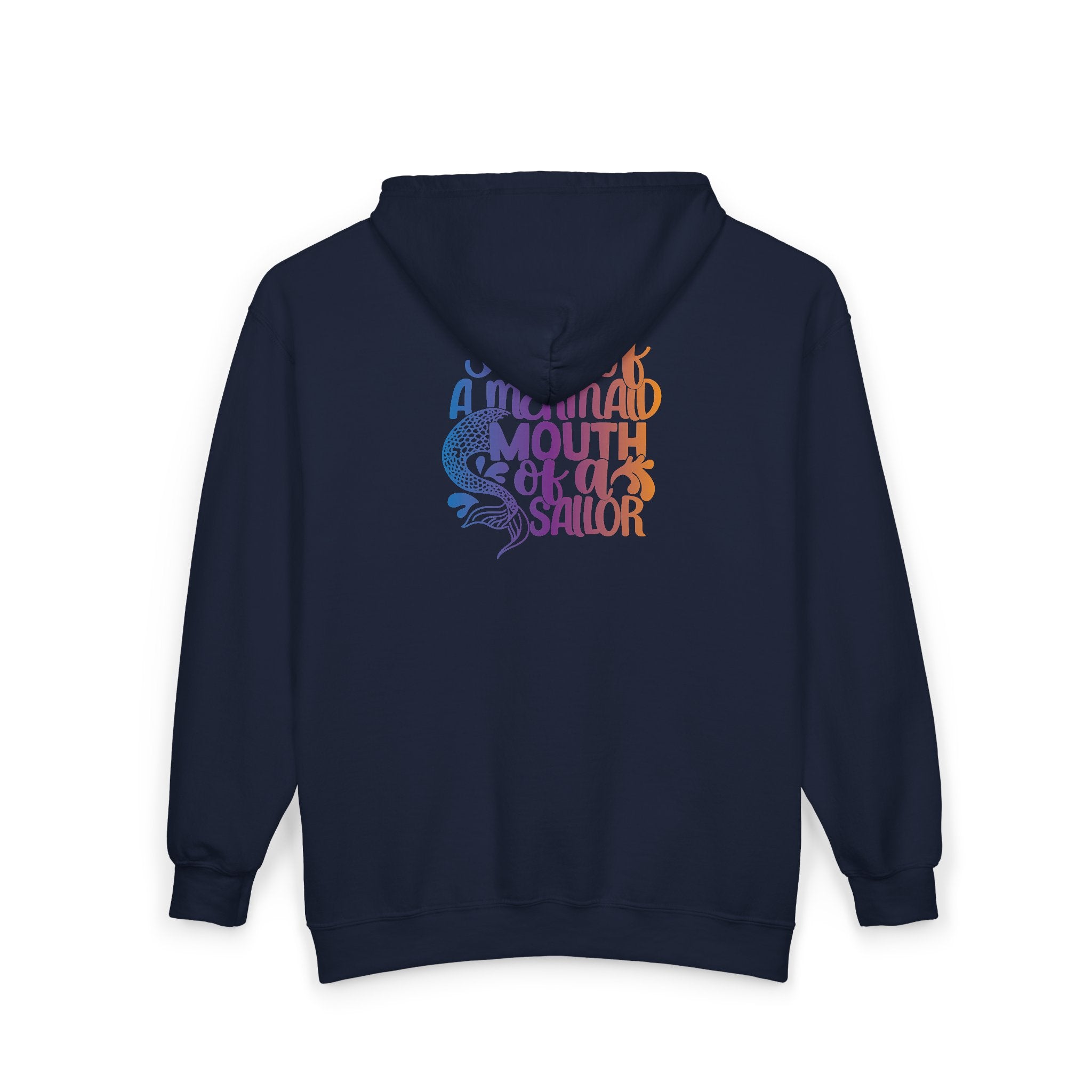 Full Zip Hoodie — 'Soul of a Mermaid' Gradient Script Zip-Up