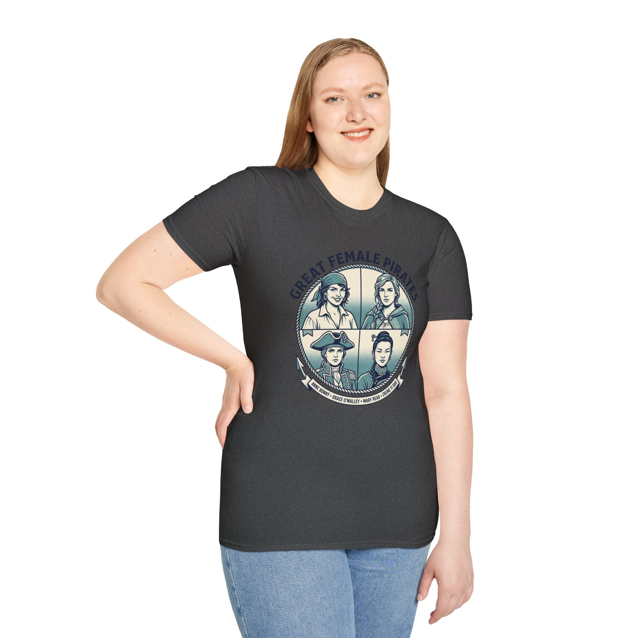 T-Shirt — Great Female Pirates Vintage Illustration Tee