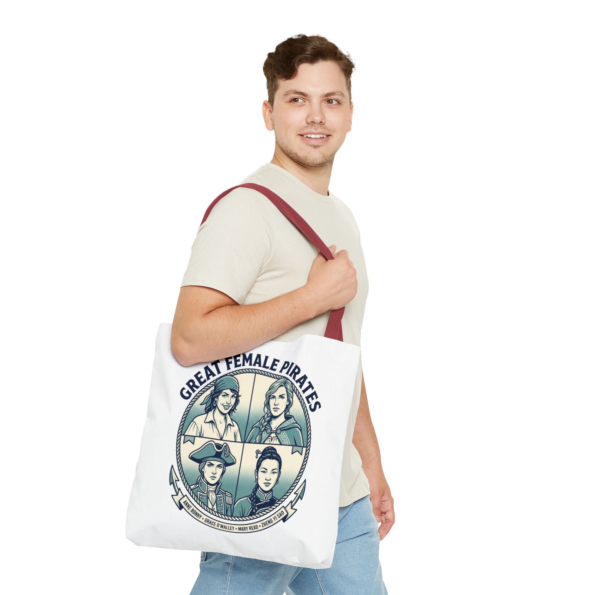 Great Female Pirates Tote Bag — Historical Women Pirate Portraits All-Over Print