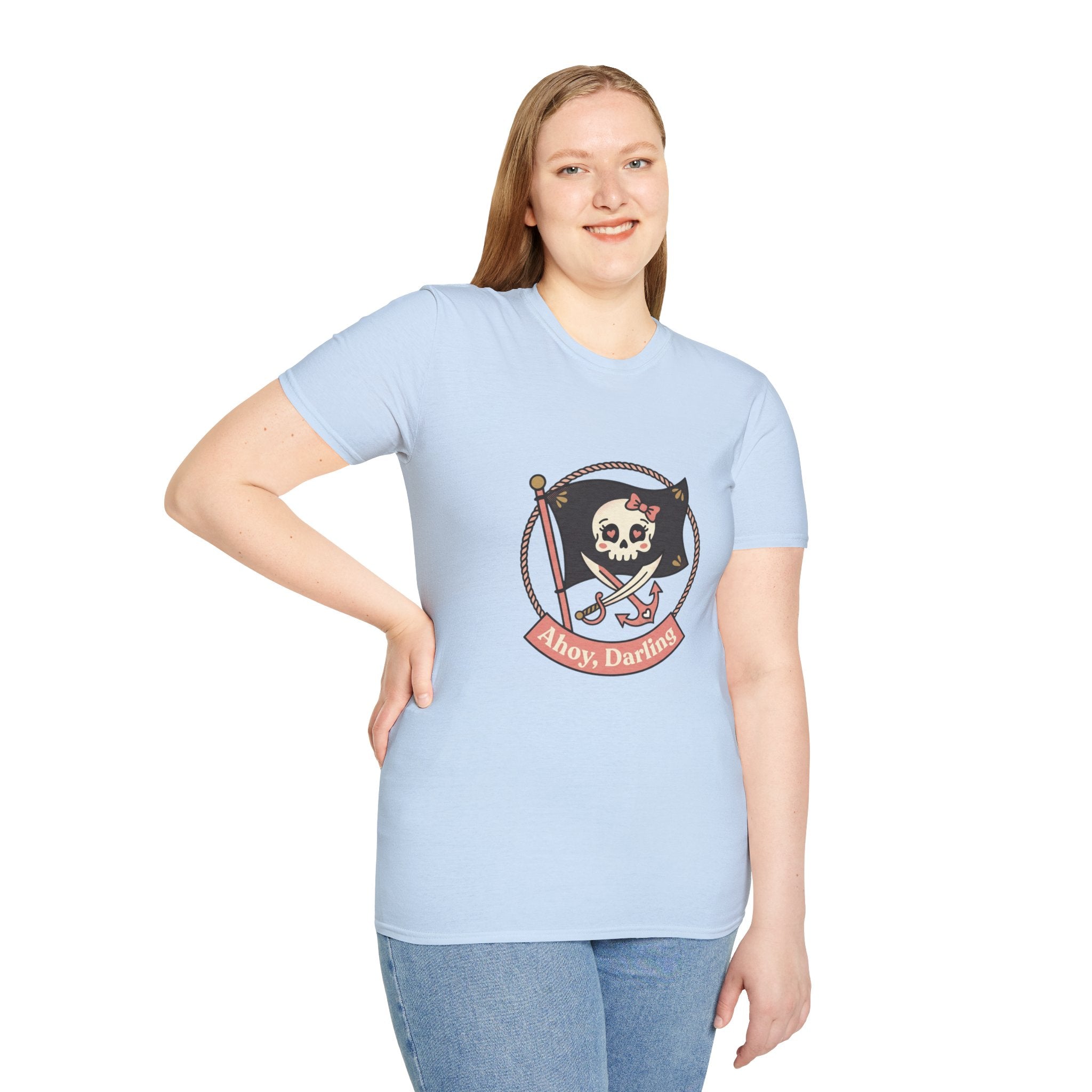 Pirate Skull T-Shirt - "Ahoy, Darling" Nautical Retro Tee