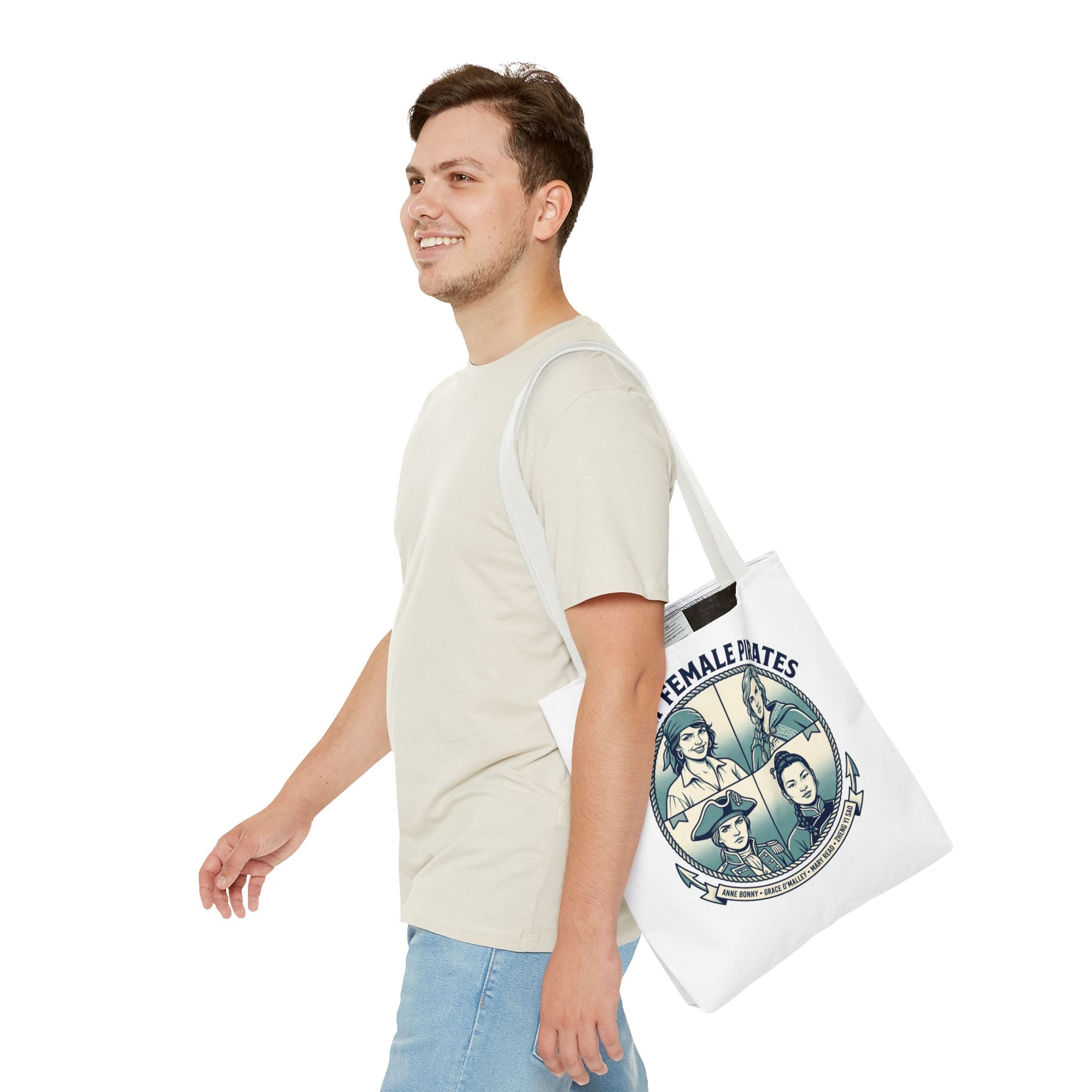 Great Female Pirates Tote Bag — Historical Women Pirate Portraits All-Over Print