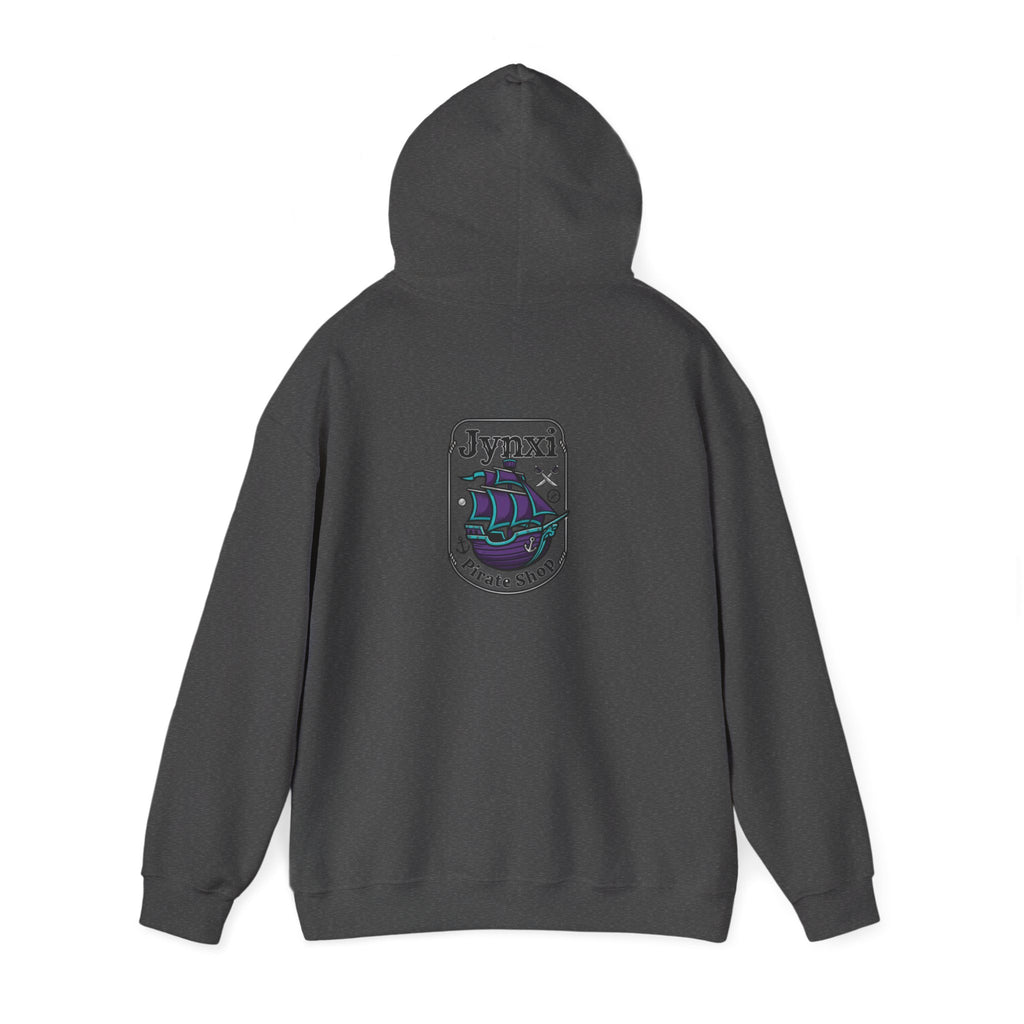 Pirate Ship Hoodie — "Jynxi Pirate Shop" Crest Pullover