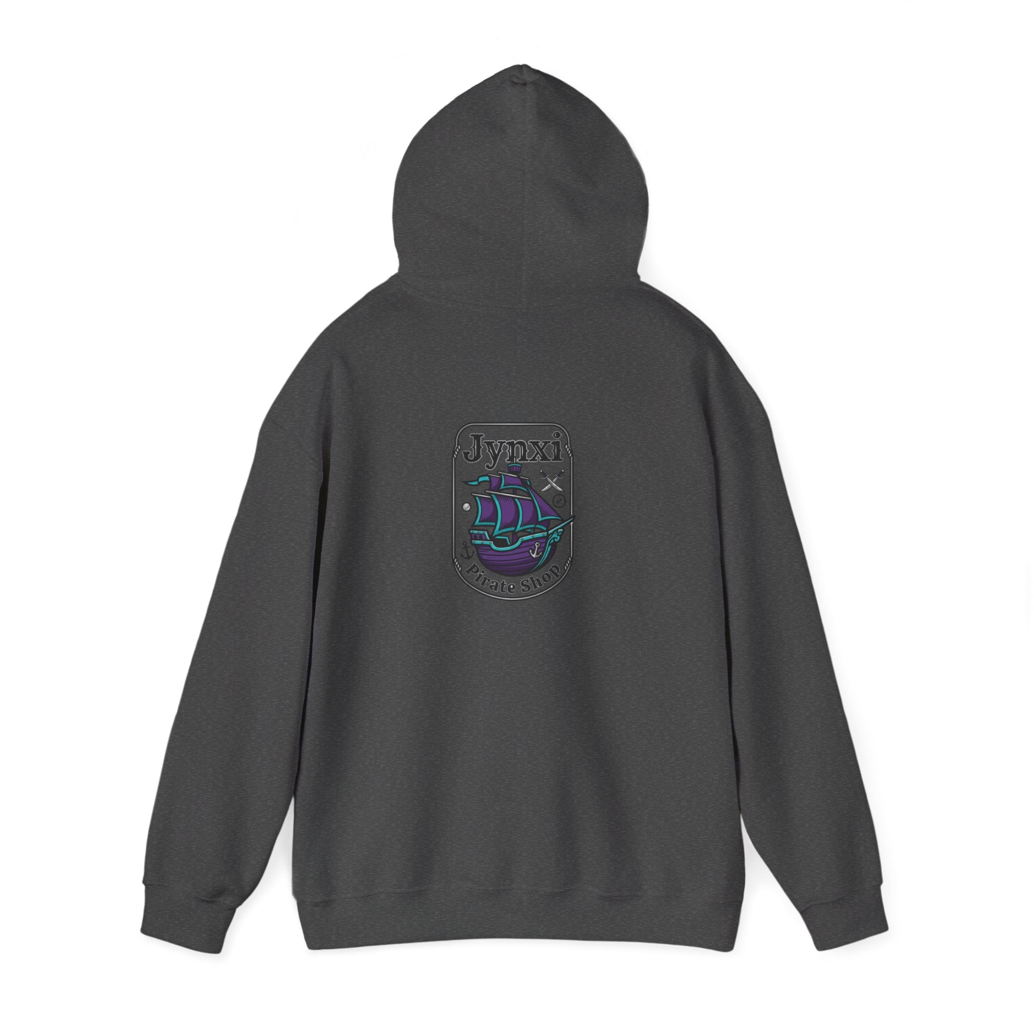 Pirate Ship Hoodie — "Jynxi Pirate Shop" Crest Pullover