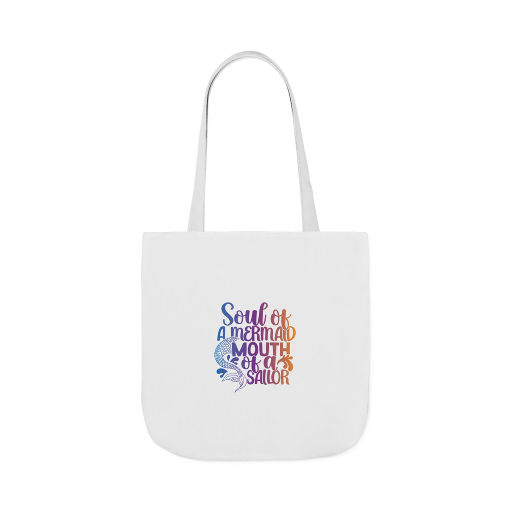 Soul of a Mermaid Colorful Script Canvas Tote Bag