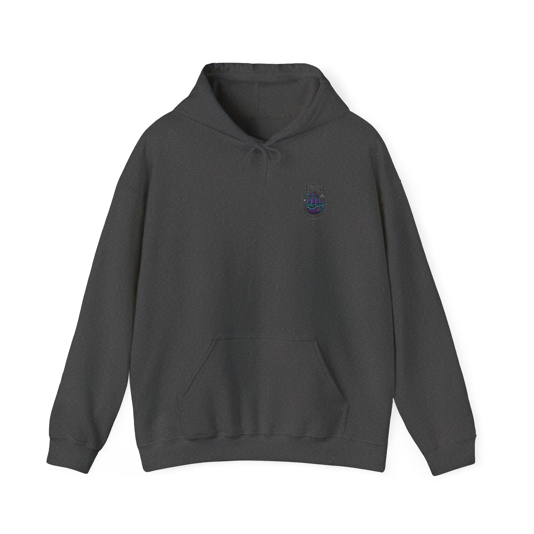 Pirate Ship Hoodie — "Jynxi Pirate Shop" Crest Pullover