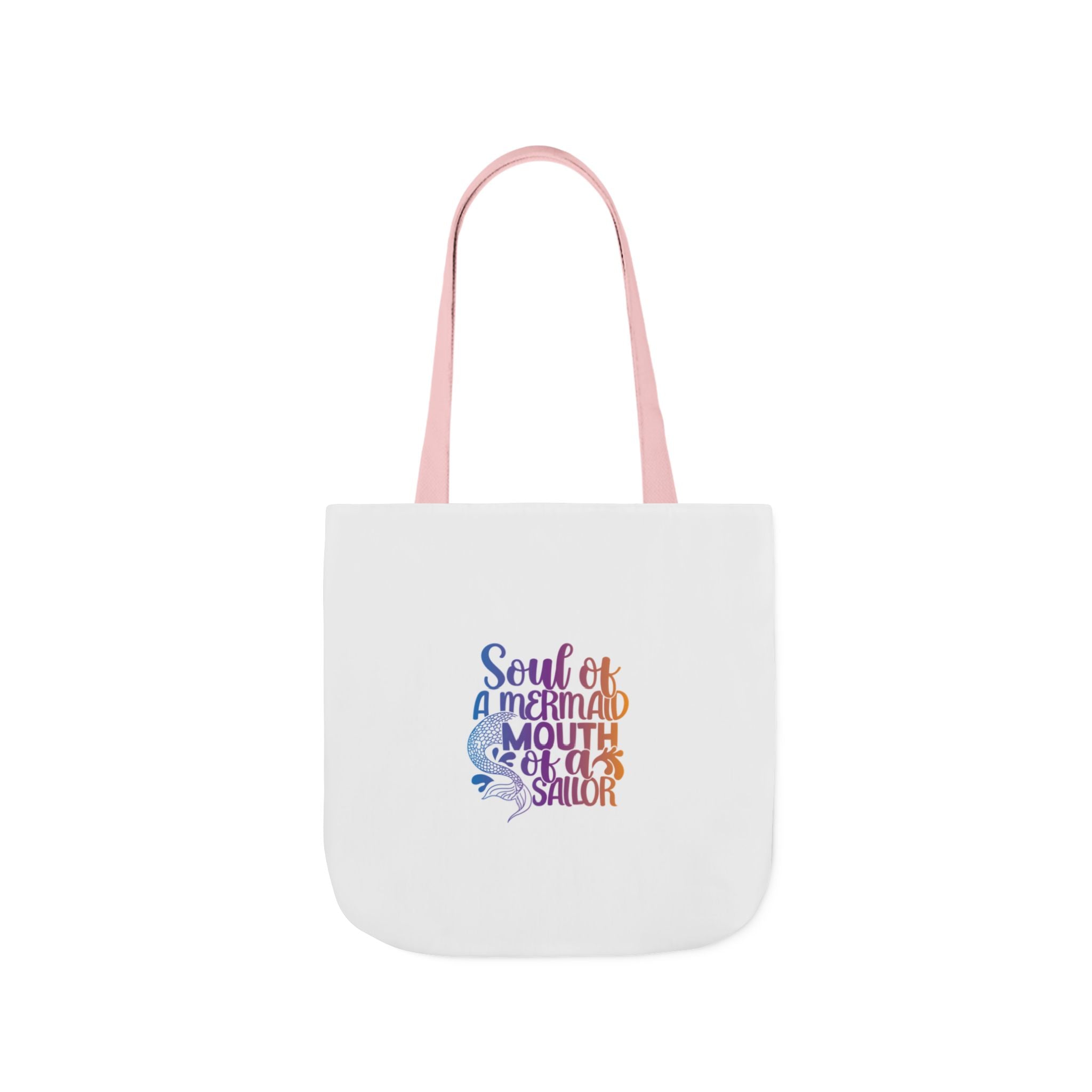 Soul of a Mermaid Colorful Script Canvas Tote Bag