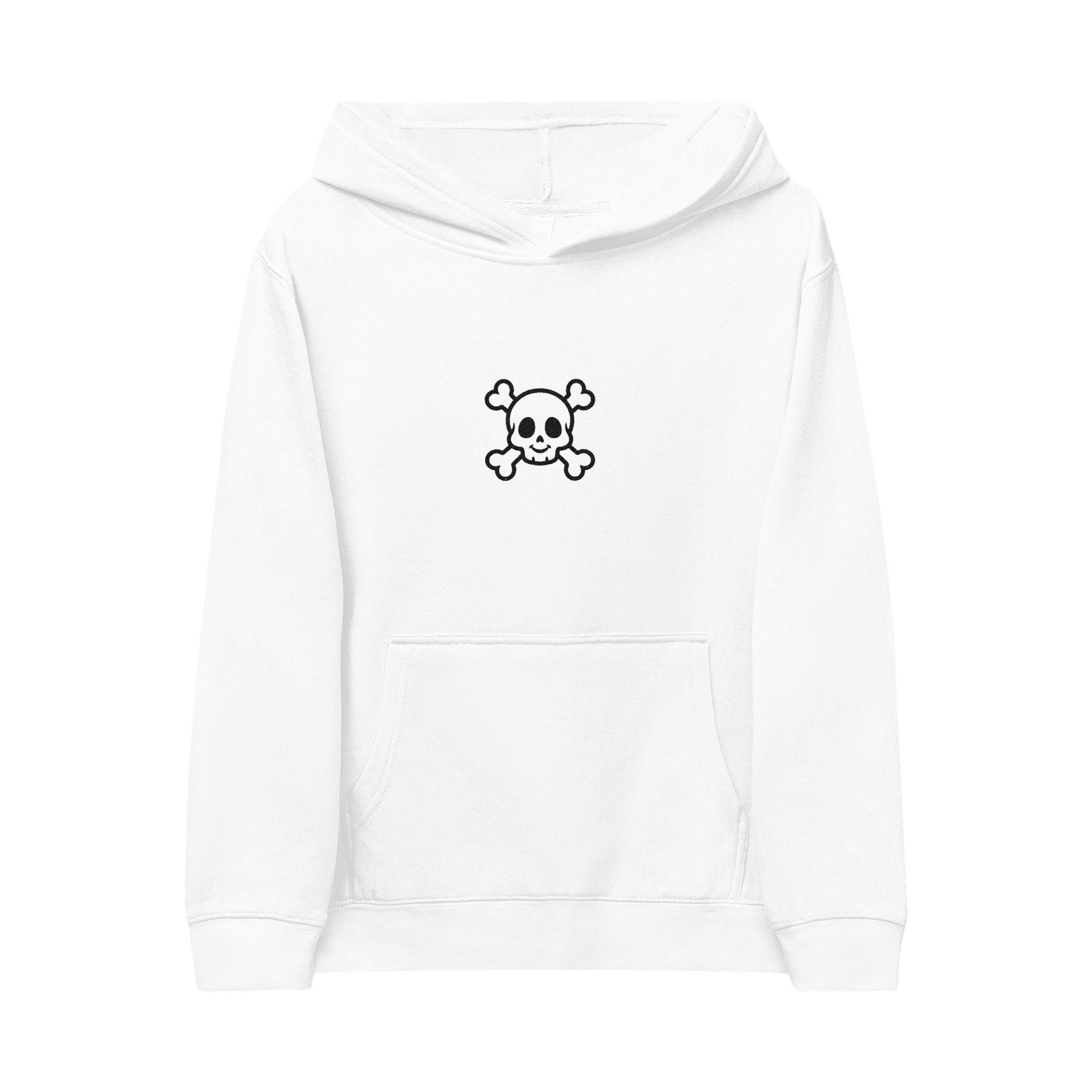 Kids Skull & Crossbones Embroidered Hoodie — Cute Pirate Fleece for Boys & Girls