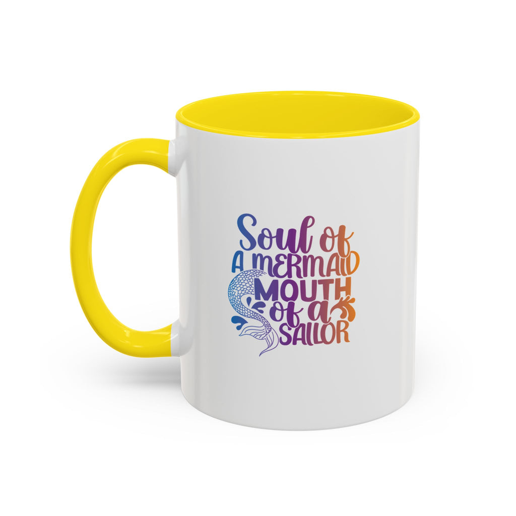 Mermaid Soul Coffee Mug — "Soul of a Mermaid, Mouth of a Sailor" Accent Ceramic Mug