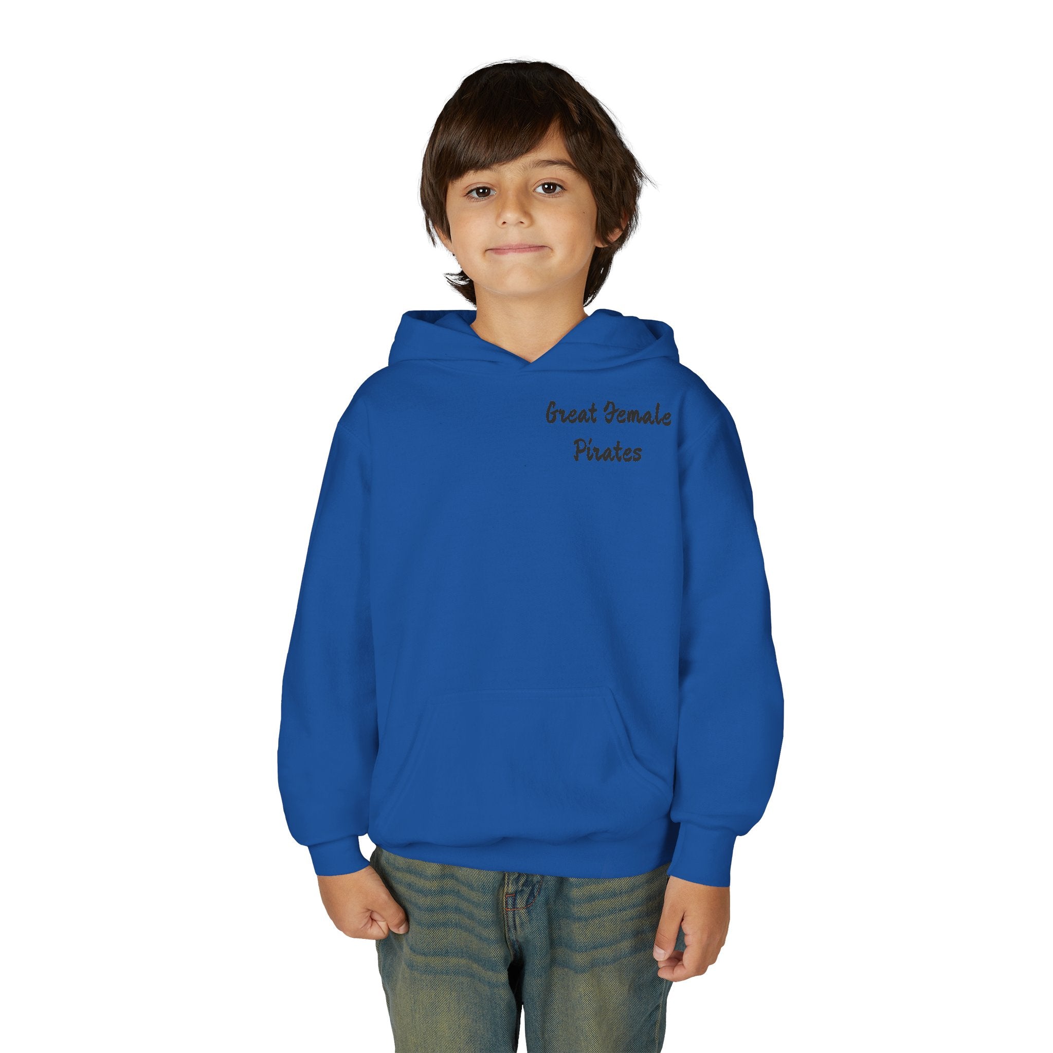 Youth Hoodie — 'Great Female Pirates' Illustrated Back Graphic