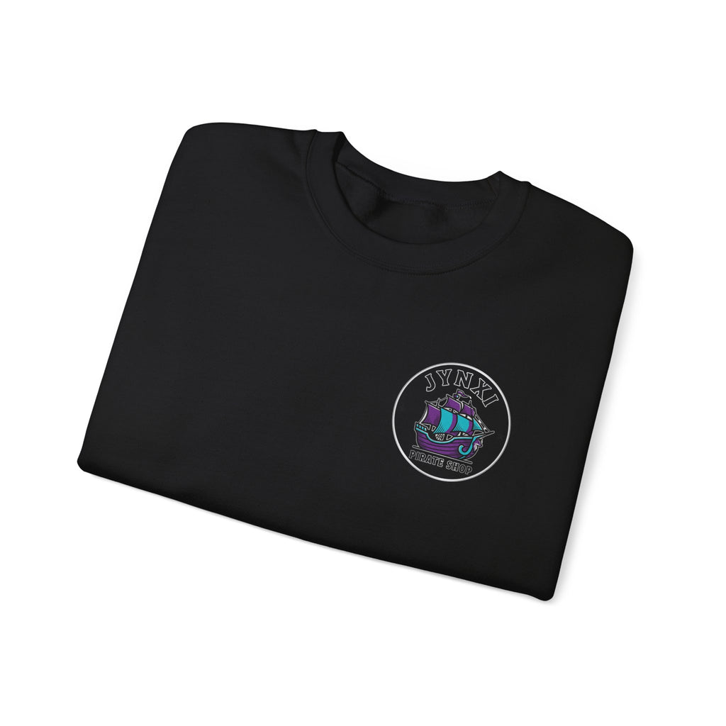 Pirate Ship Crewneck Sweatshirt — “JYNXI Pirate Shop” Logo