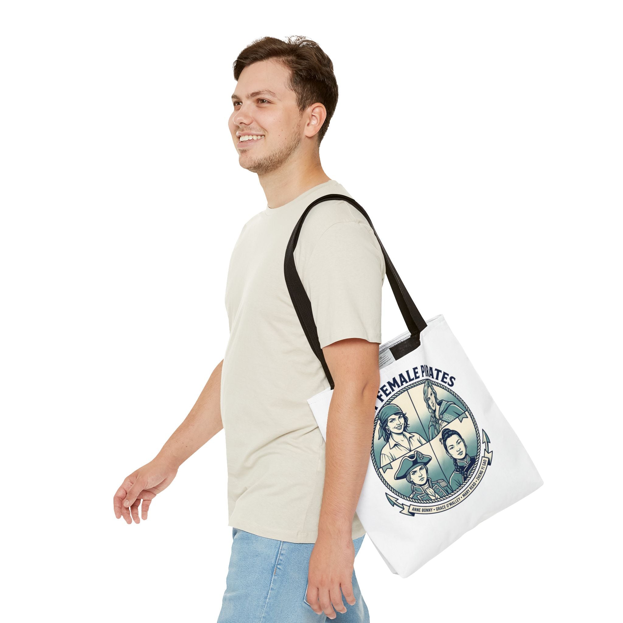 Great Female Pirates Tote Bag — Historical Women Pirate Portraits All-Over Print
