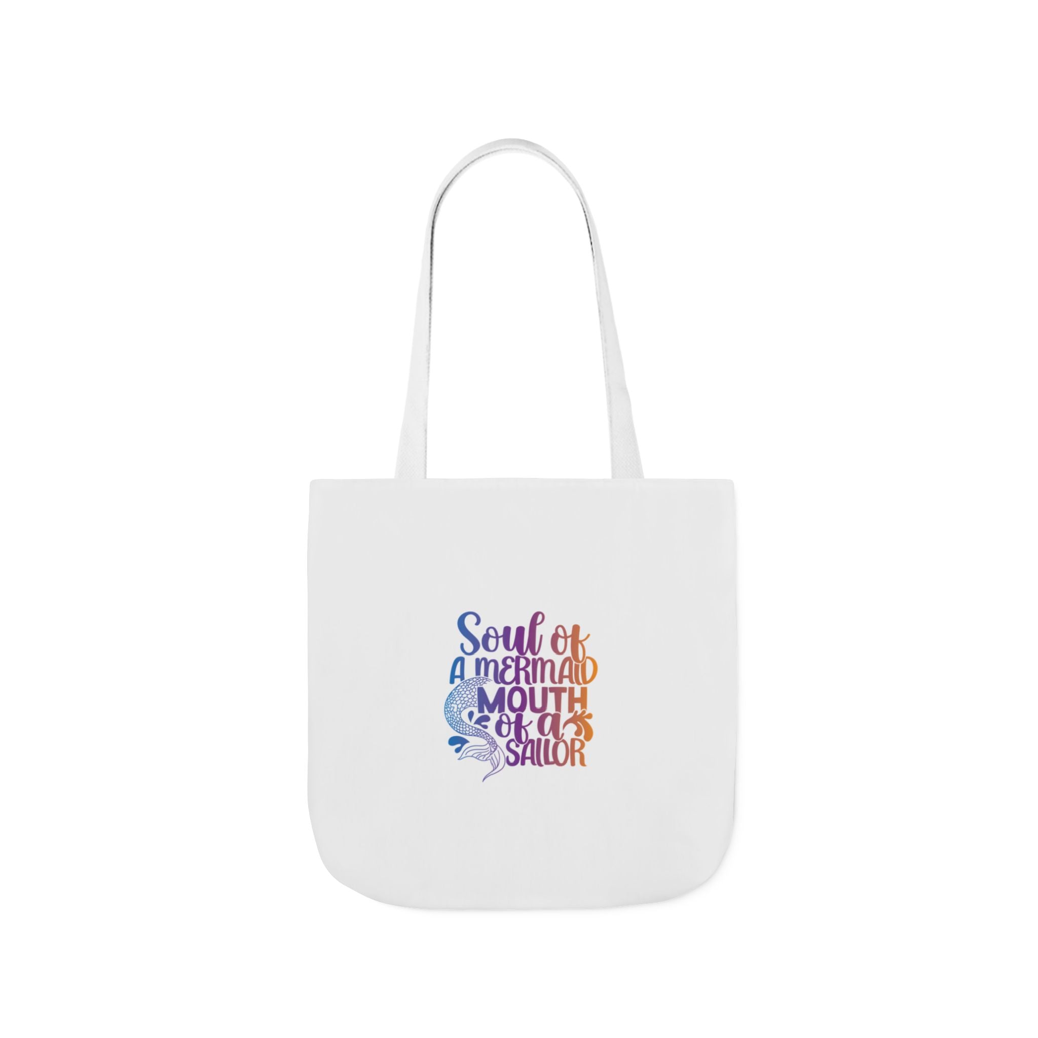 Soul of a Mermaid Colorful Script Canvas Tote Bag