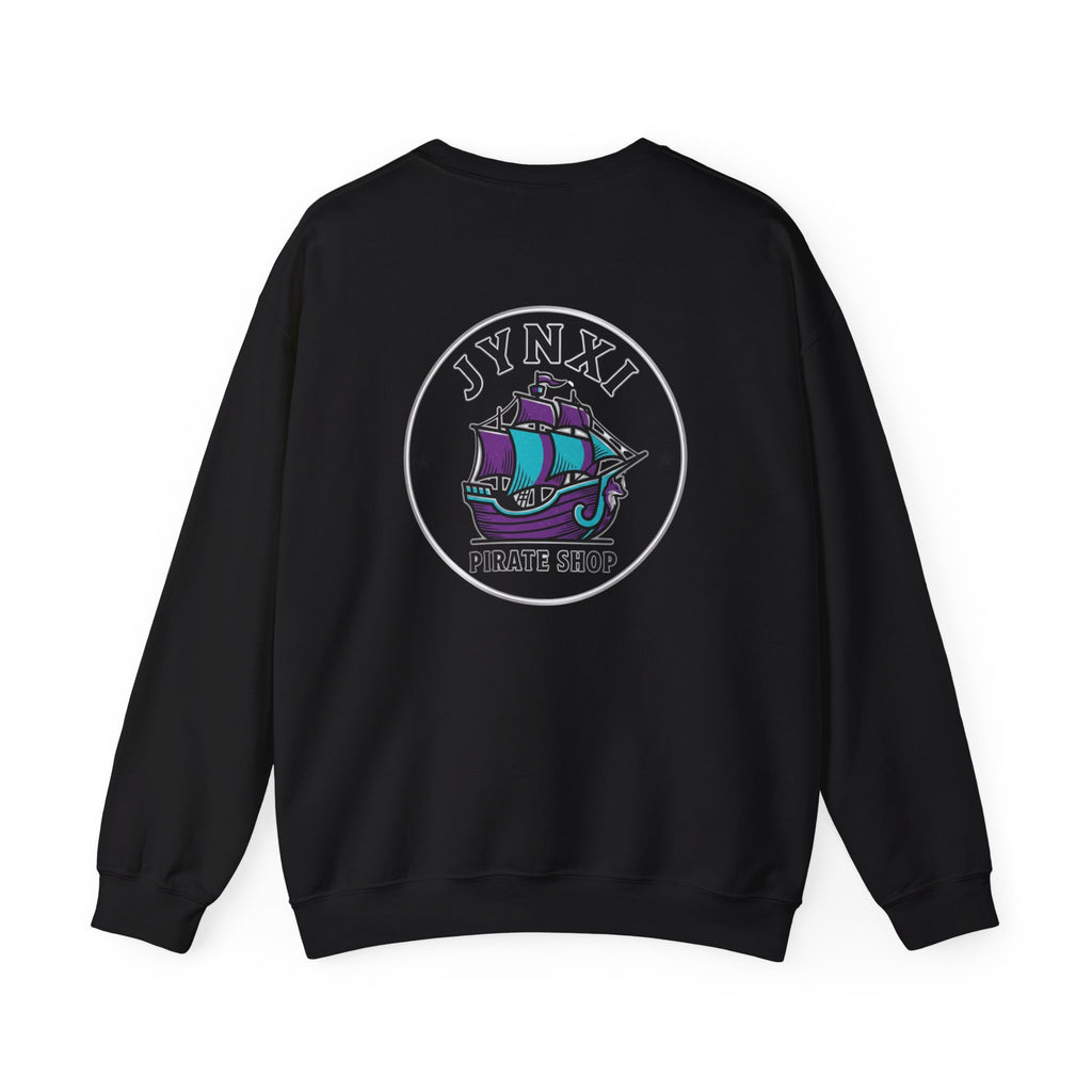 Pirate Ship Crewneck Sweatshirt — “JYNXI Pirate Shop” Logo