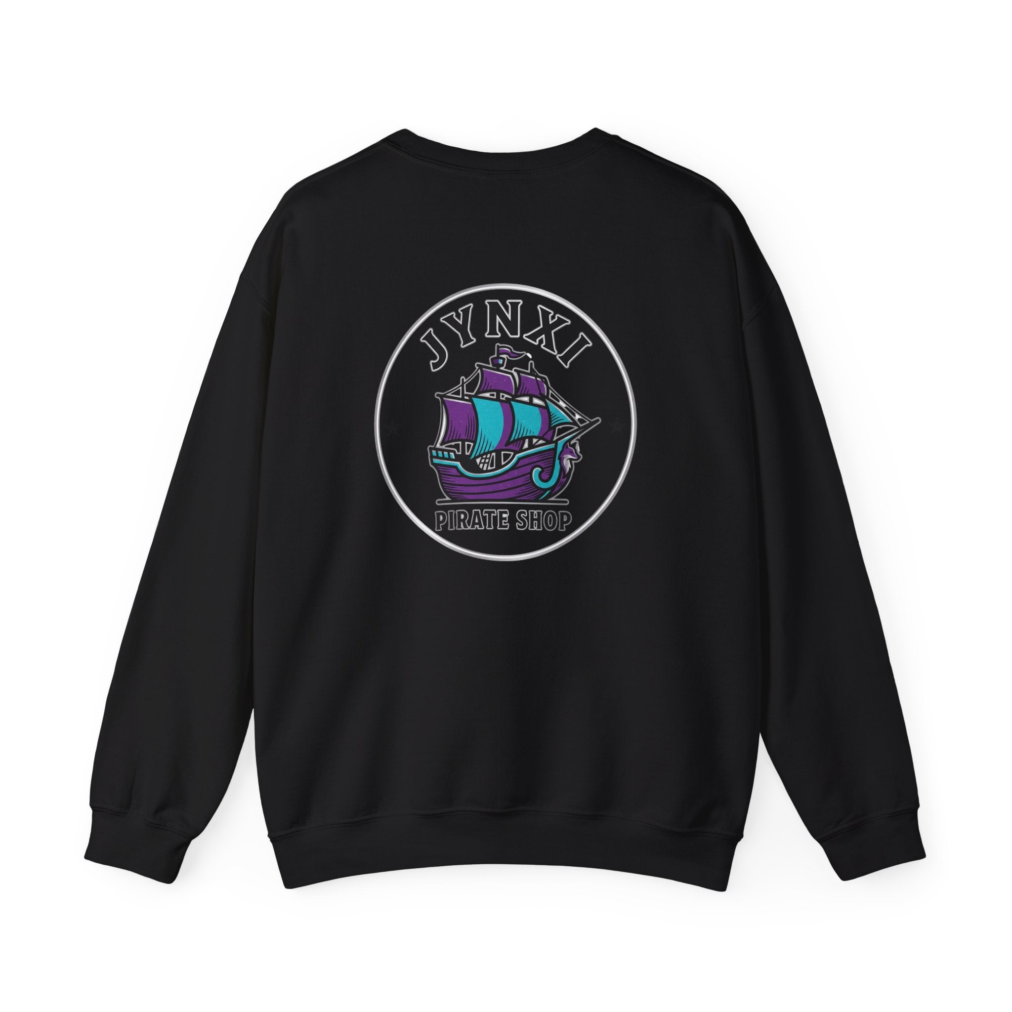 Pirate Ship Crewneck Sweatshirt — “JYNXI Pirate Shop” Logo
