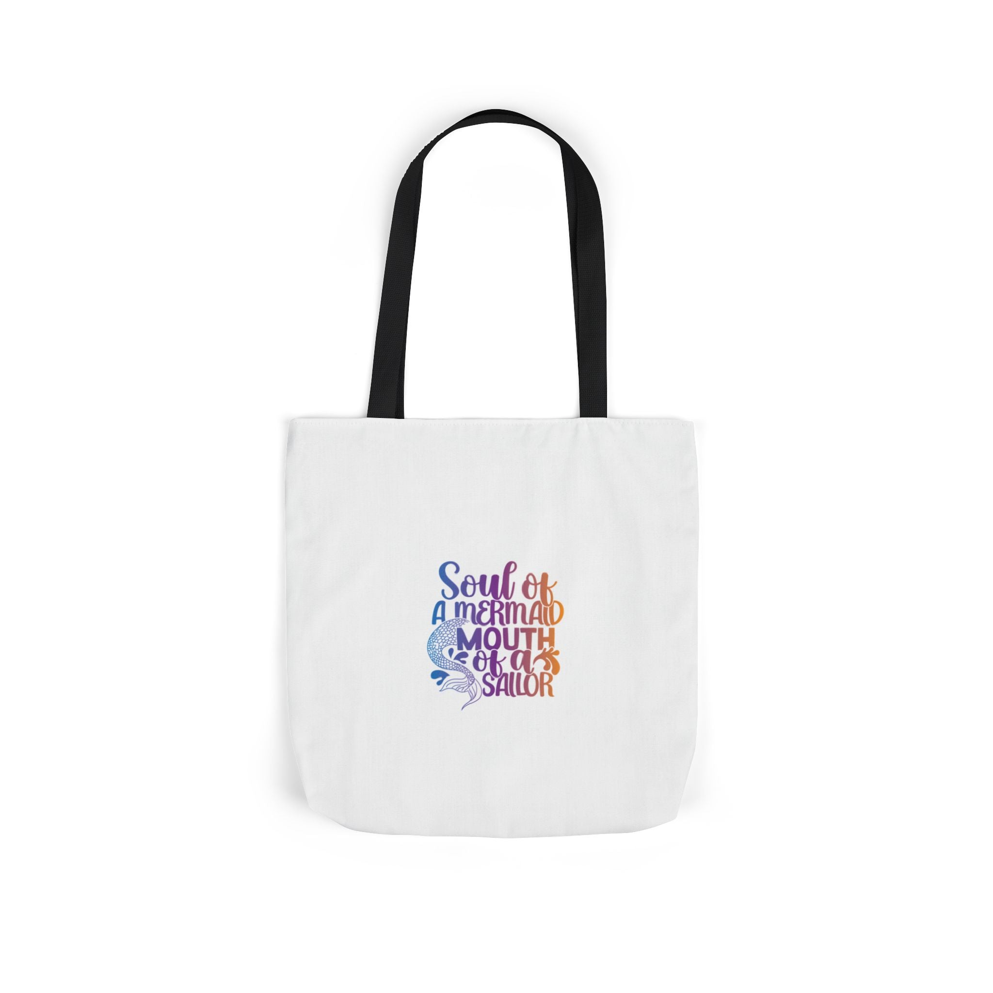 Soul of a Mermaid Colorful Script Canvas Tote Bag