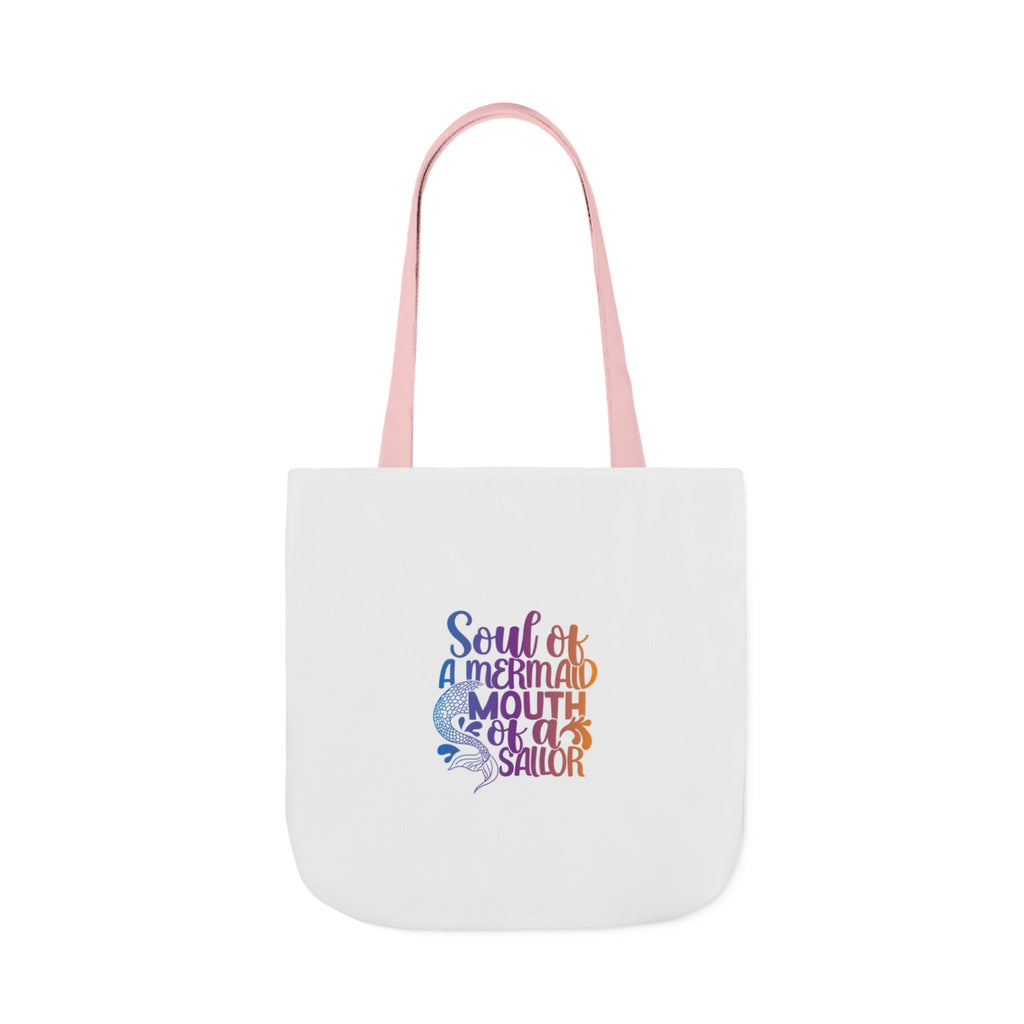 Soul of a Mermaid Colorful Script Canvas Tote Bag