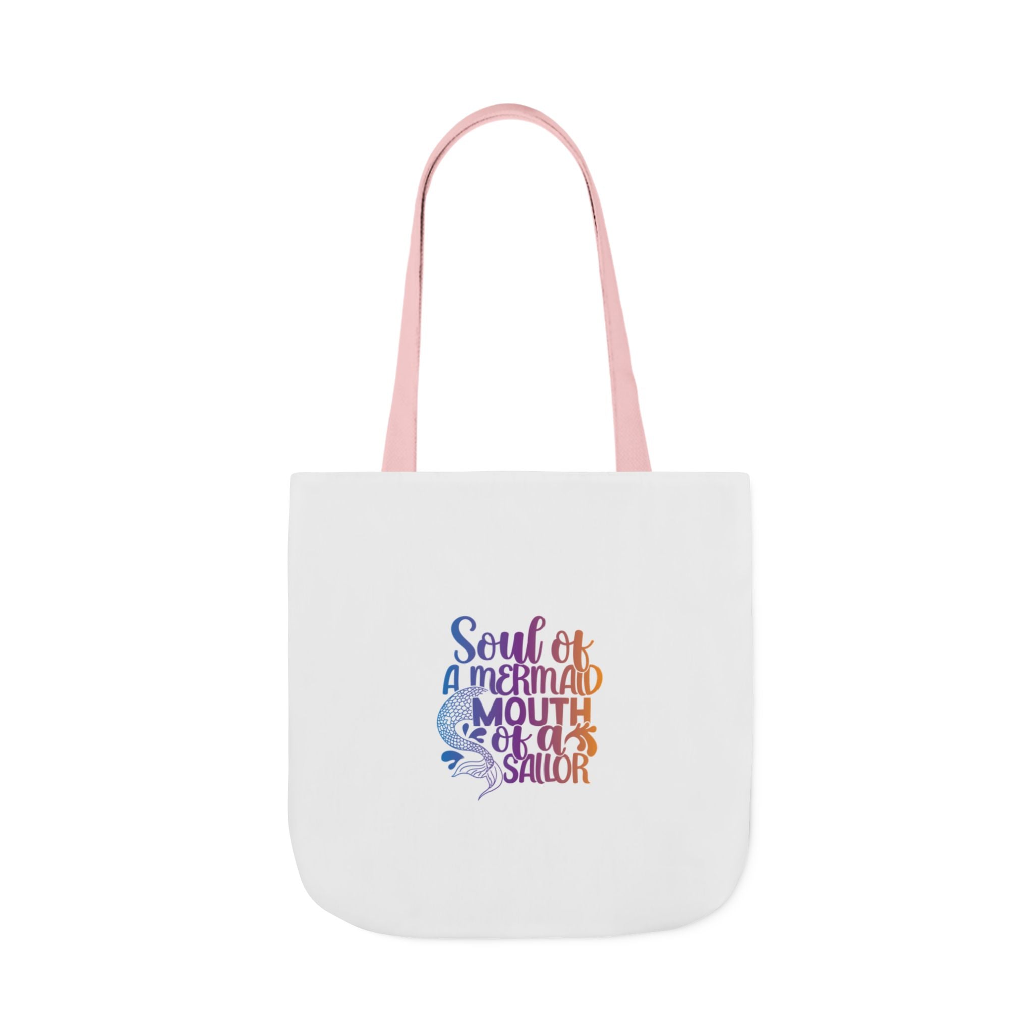 Soul of a Mermaid Colorful Script Canvas Tote Bag