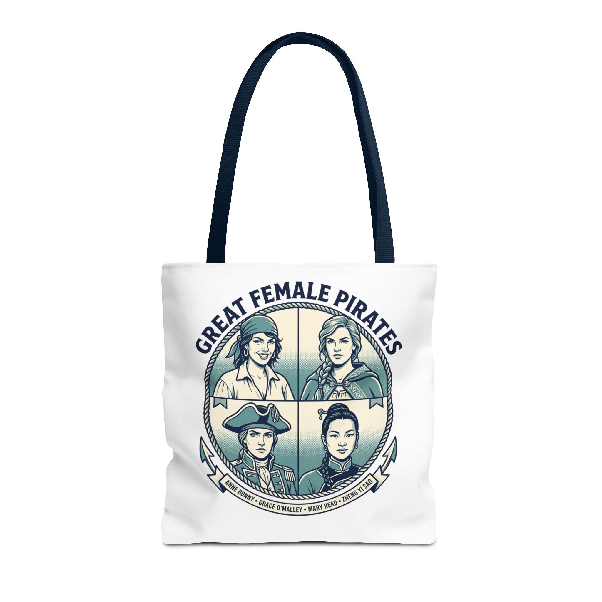 Great Female Pirates Tote Bag — Historical Women Pirate Portraits All-Over Print