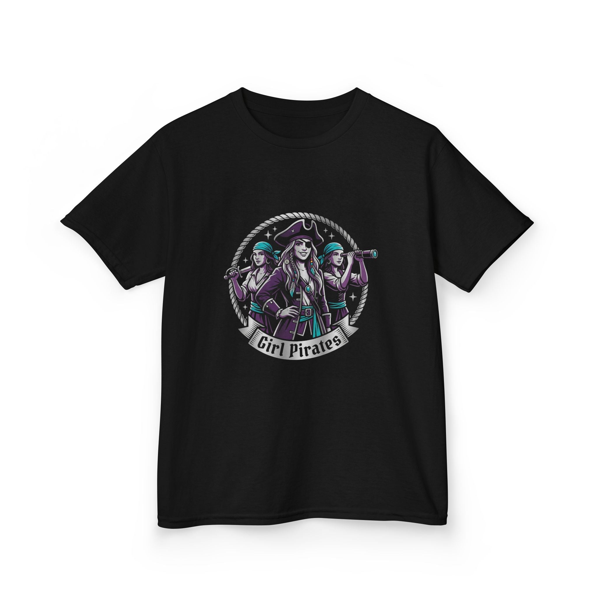 Kids Pirate T-Shirt — "Girl Pirates" Graphic Tee for Girls